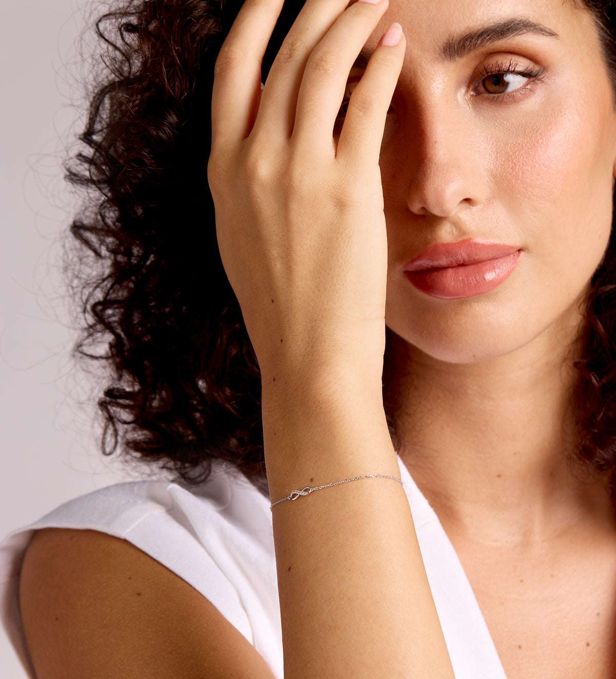 Mini Infinity Pave Bracelet in Rhodium Plating on 925 Silver - Ash & Harry
