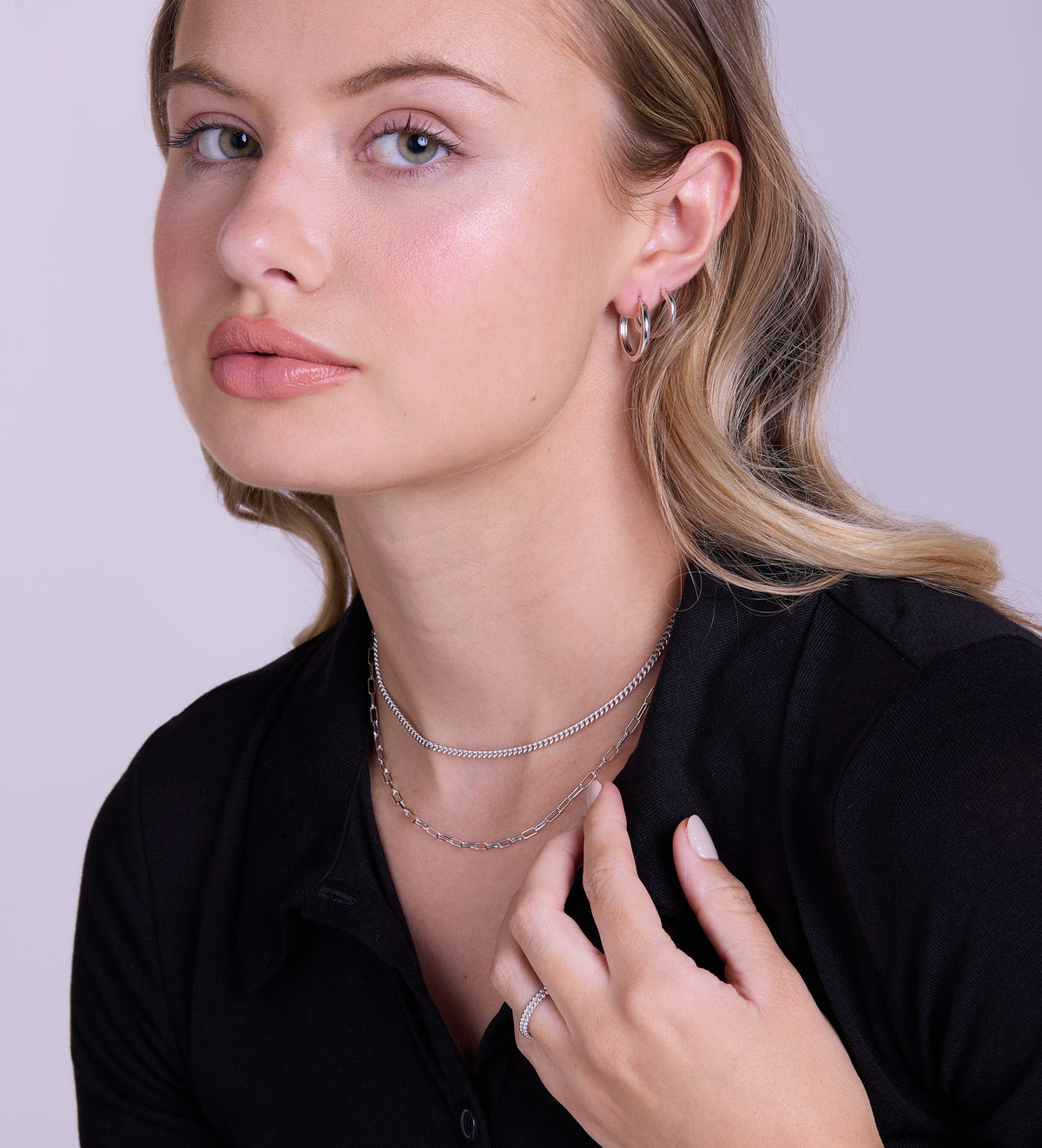 Paperclip Necklace in Rhodium Plating on 925 Silver - Ash & Harry