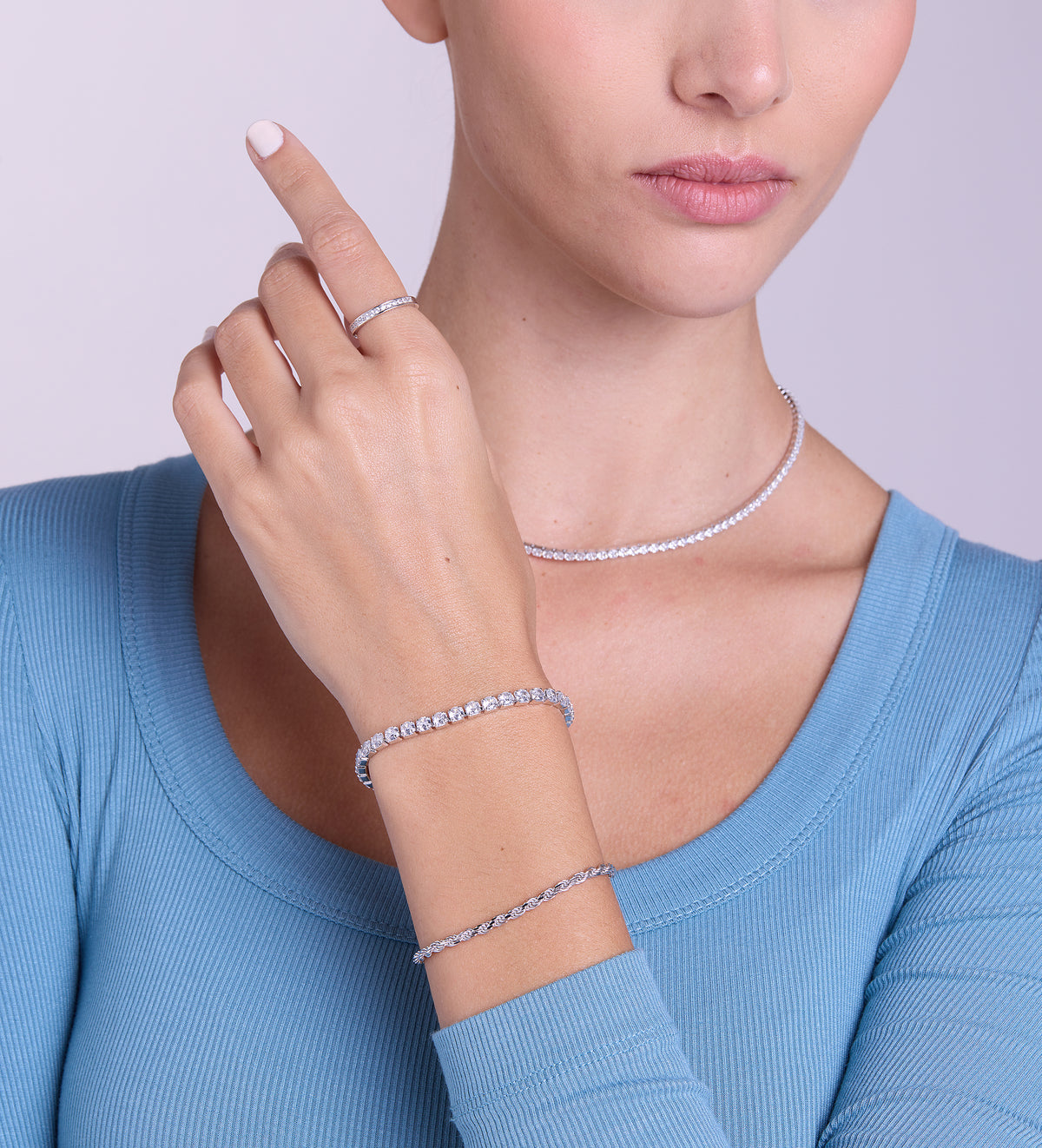 Half Infinity Band in Rhodium Plating on 925 Silver - Ash & Harry
