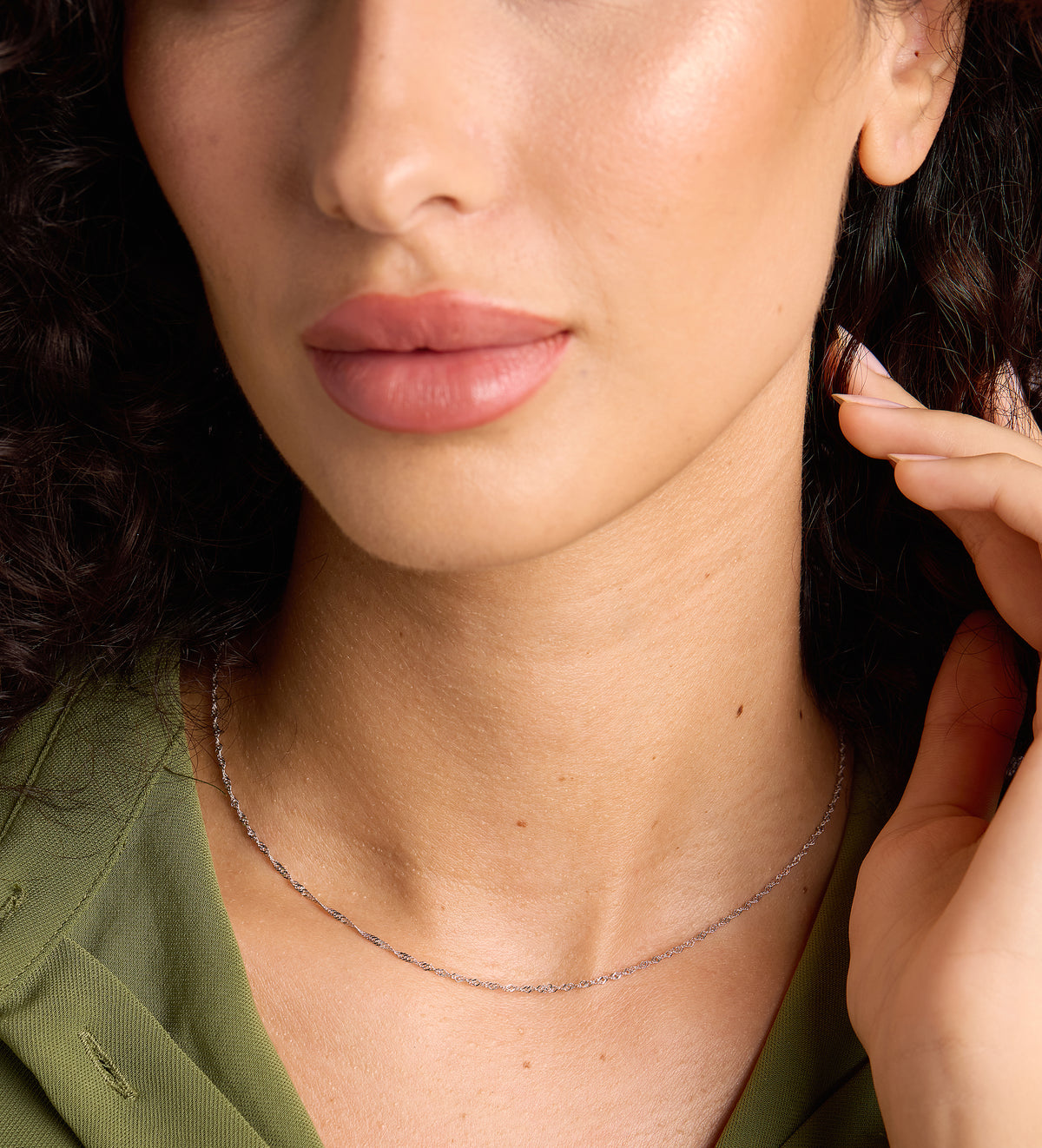 Twist Chain Necklace in Rhodium Plating on 925 Silver - Ash & Harry
