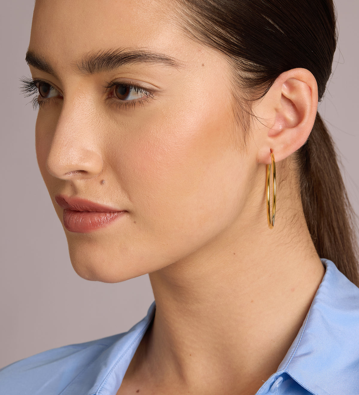 Thin Oversized Hoops in 18k Gold Plating on 925 Silver - Ash & Harry