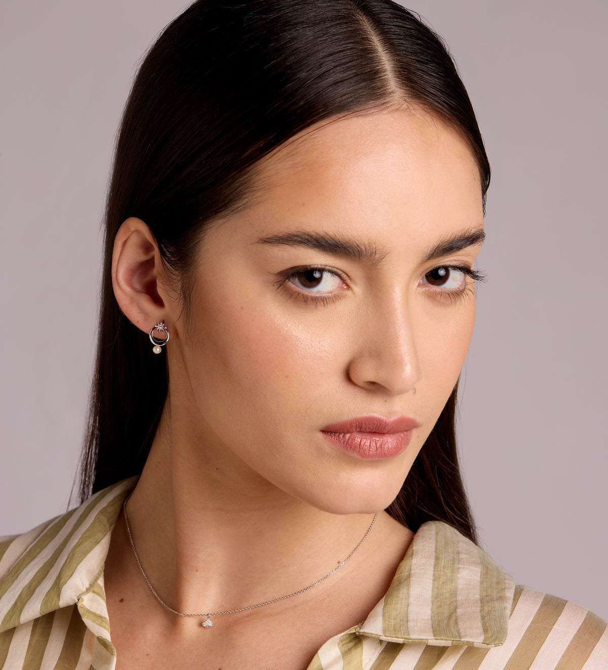 Pearl Drop Starburst Earrings in Rhodium Plating on 925 Silver - Ash & Harry