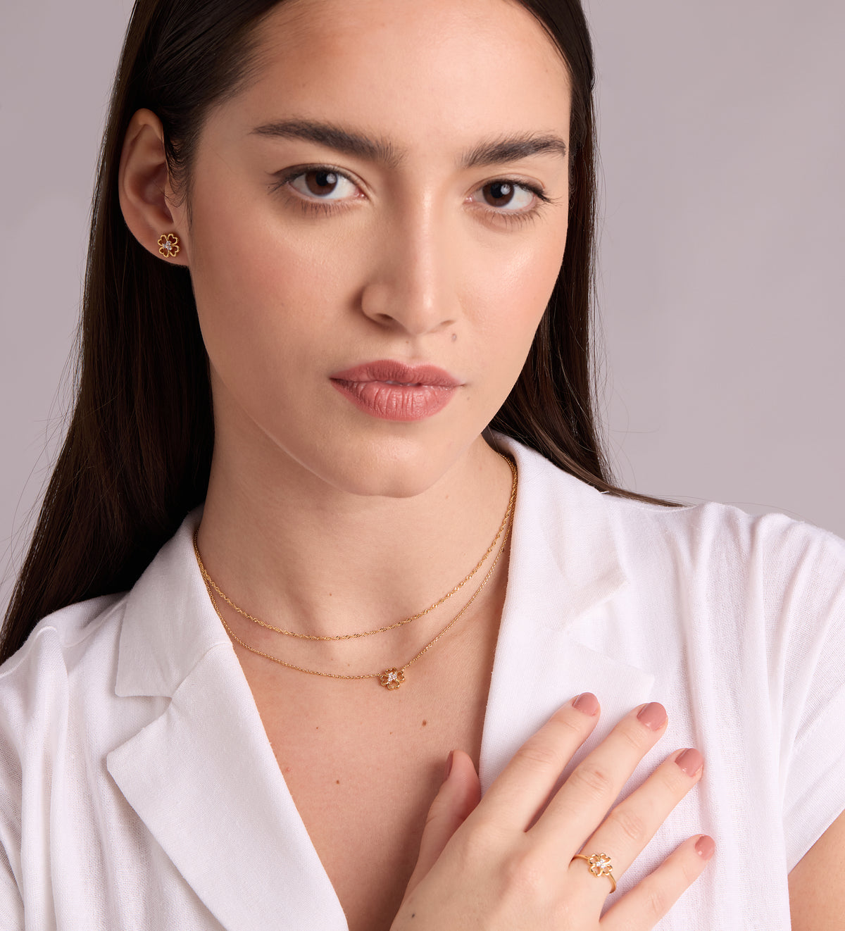 Lucky Clover Necklace in 18k Gold Plating on 925 Silver - Ash & Harry