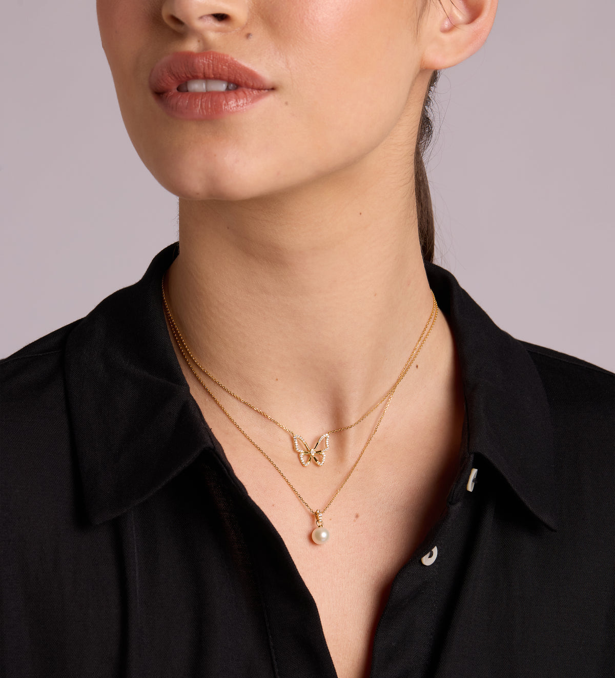 Pearl Pendant Necklace in 18k Gold Plating on 925 Silver - Ash & Harry