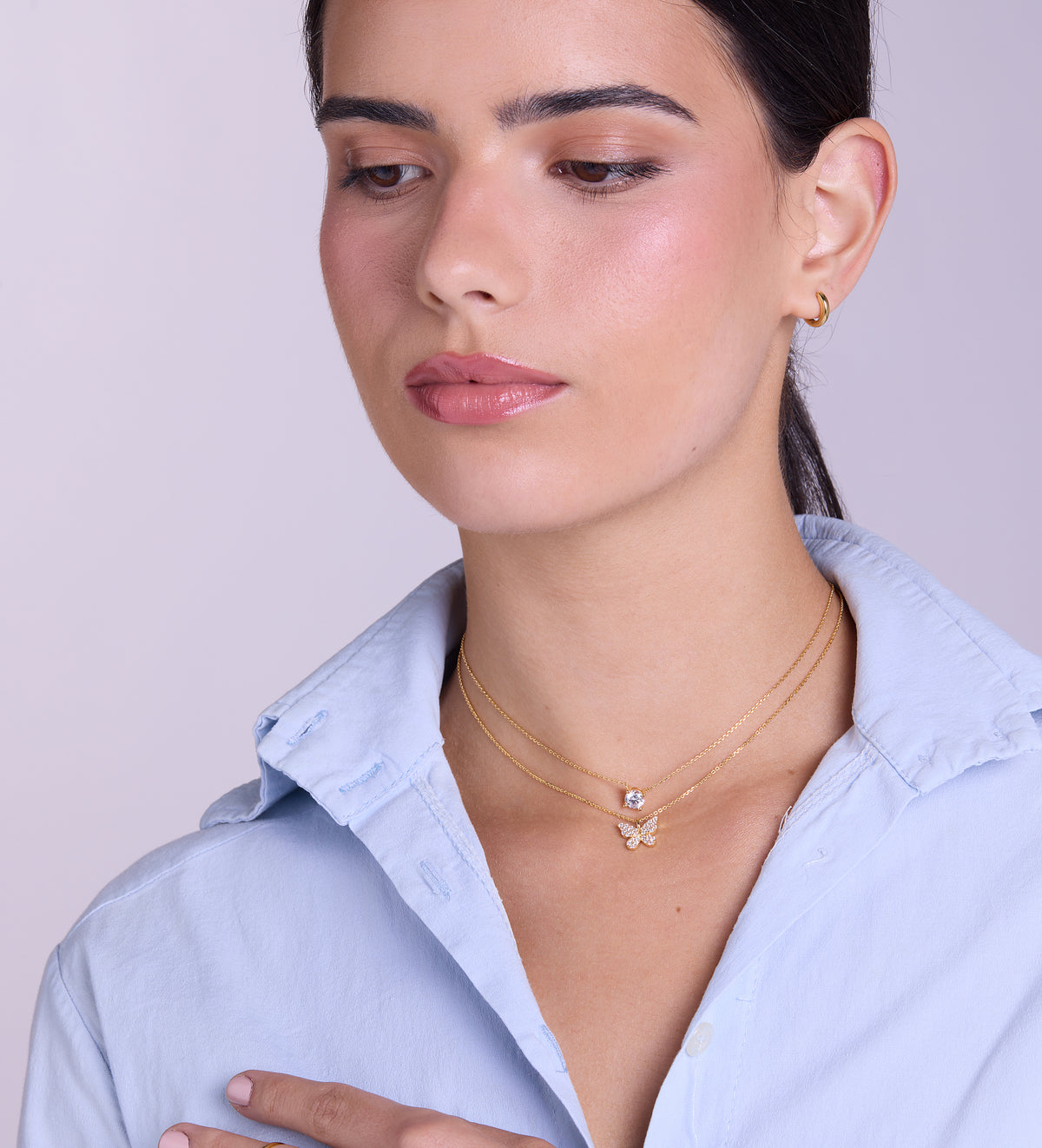 Pave Butterfly Necklace in 18k Gold Plating on 925 Silver - Ash & Harry