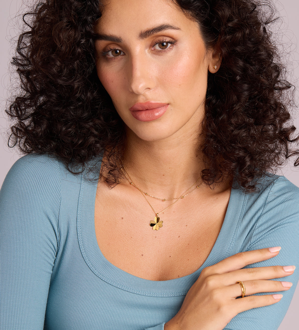 Origami Heart Clover Necklace in 18k Gold Plating on 925 Silver - Ash & Harry