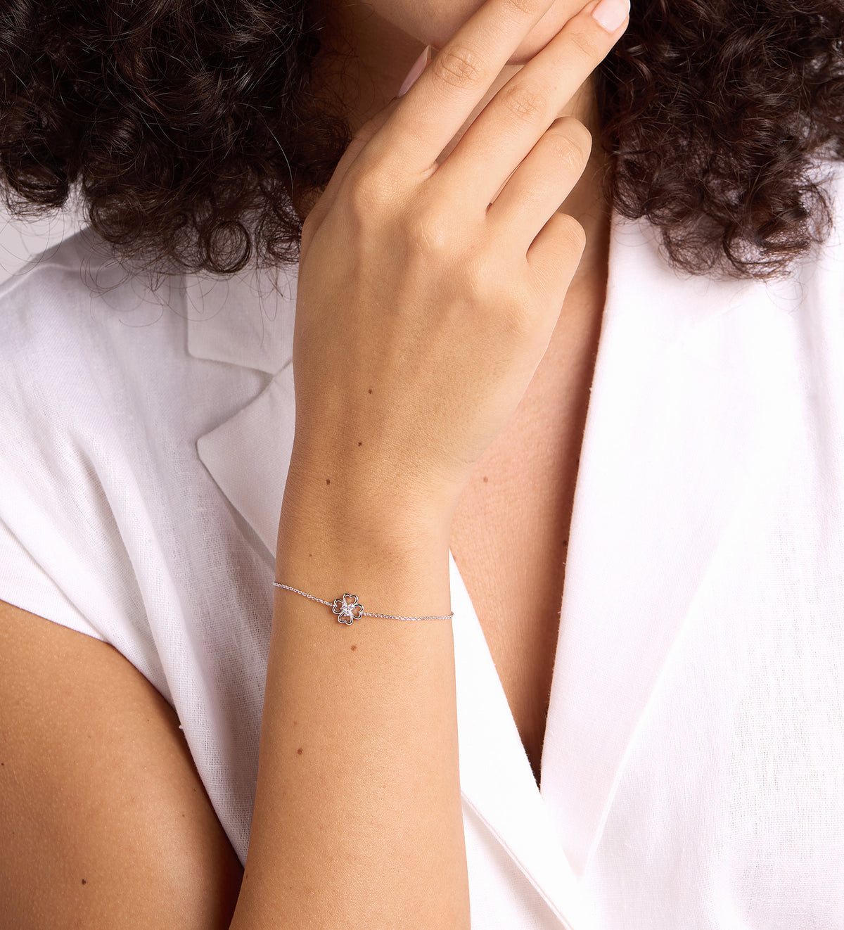 Lucky Clover Bracelet in Rhodium Plating on 925 Silver - Ash & Harry