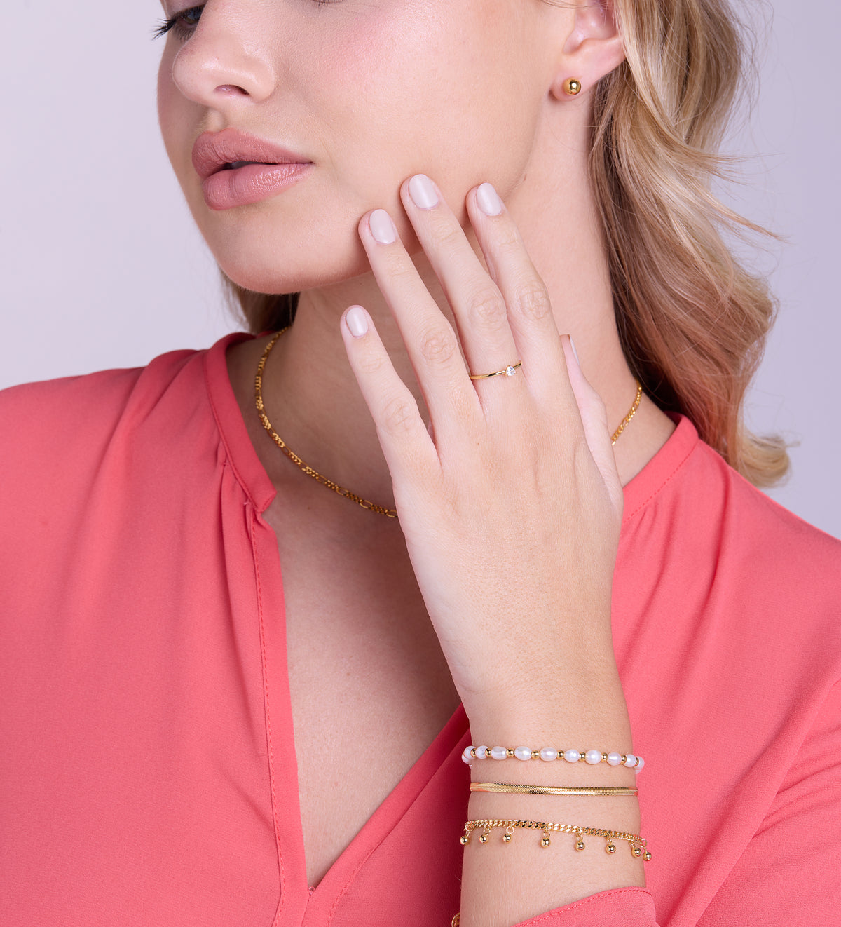 Dangling Dotted Bracelet in 18k Gold Plating on 925 Silver - Ash & Harry