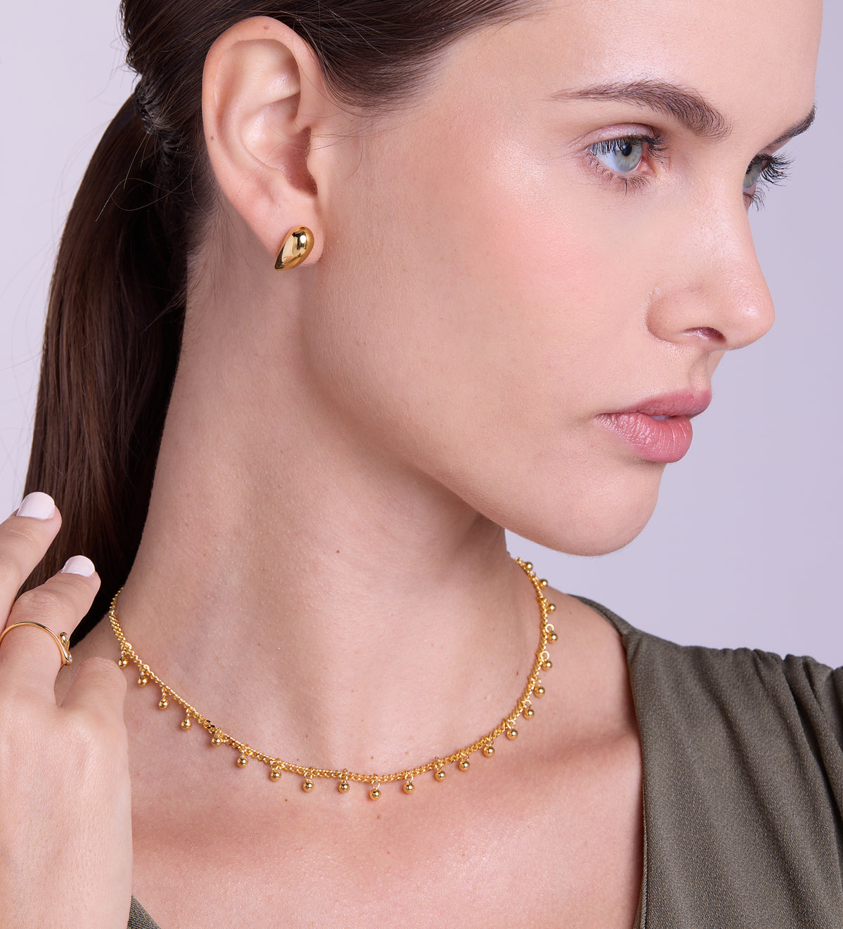 Dangling Dotted Choker in 18k Gold Plating on 925 Silver - Ash & Harry