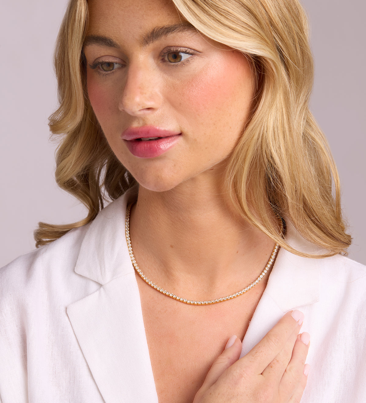 Tennis Necklace in 18k Gold Plating on 925 Silver - Ash & Harry