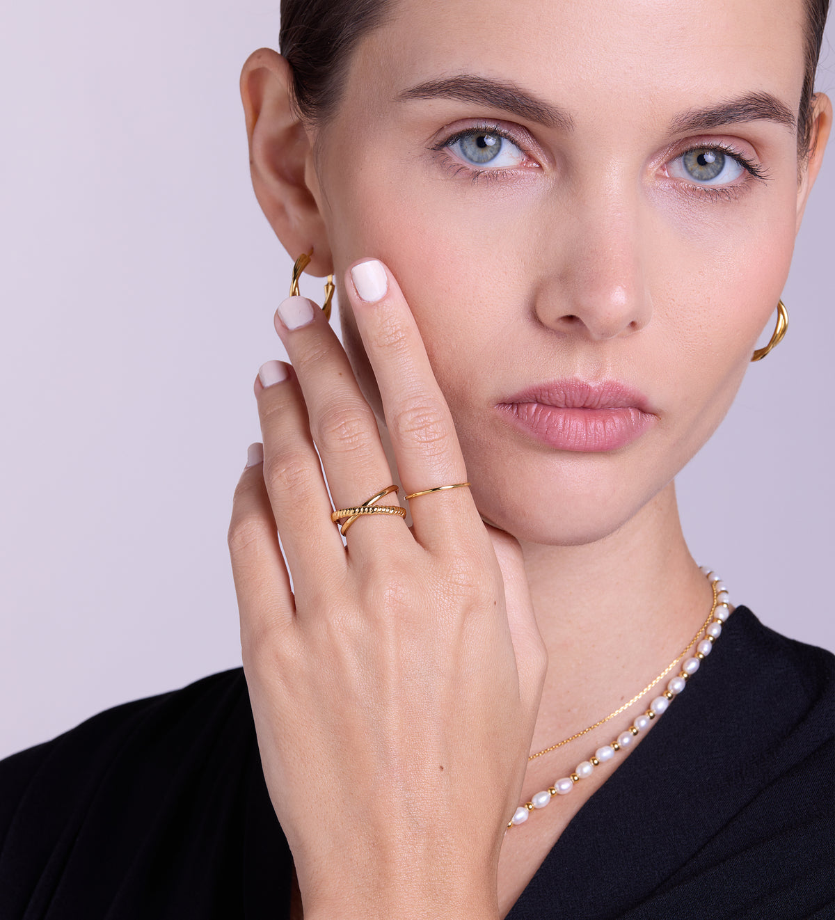 Intertwined Duo Ring in 18k Gold Plating on 925 Silver - Ash & Harry