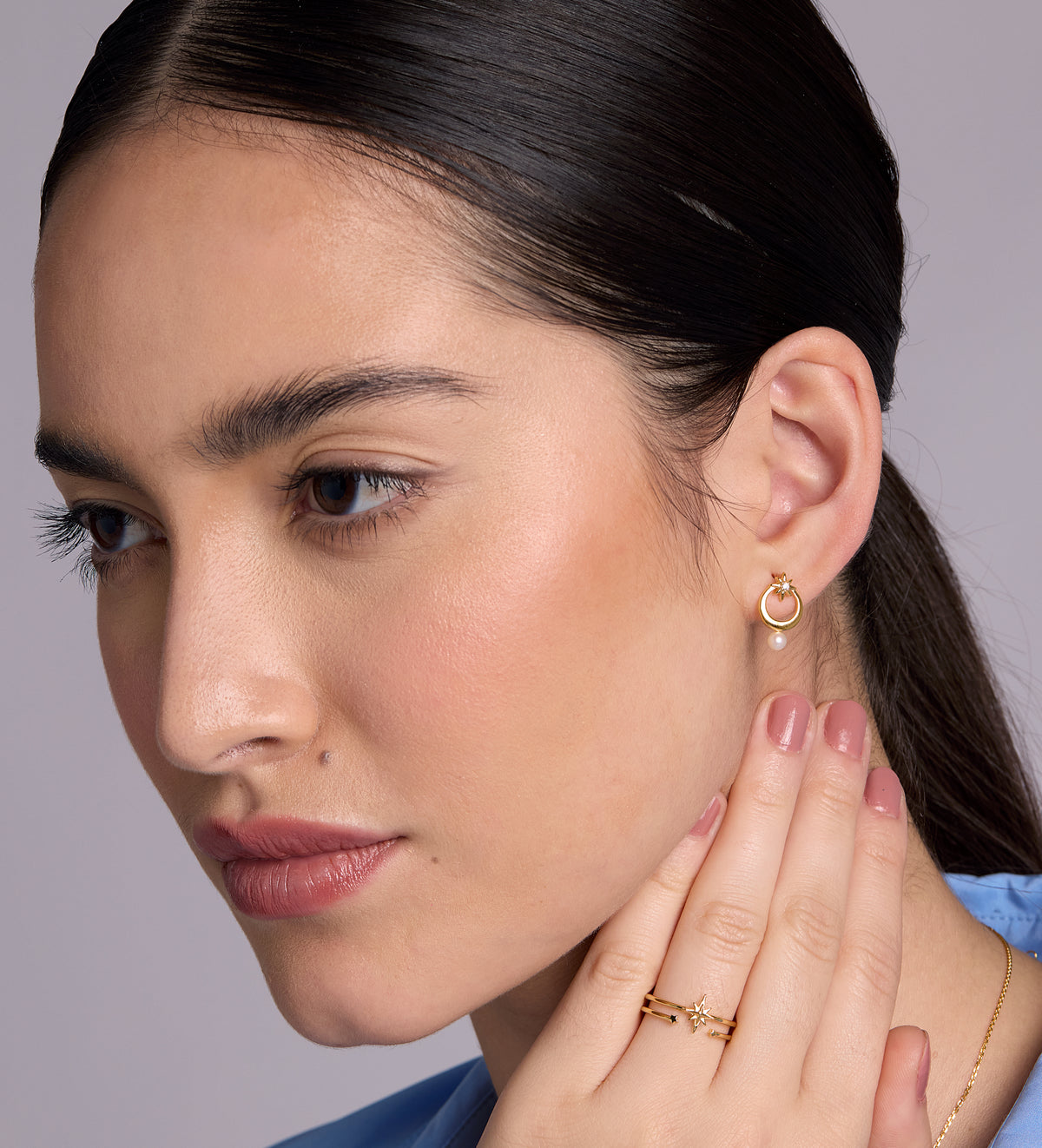 Double Band Starburst Ring in 18k Gold Plating on 925 Silver - Ash & Harry