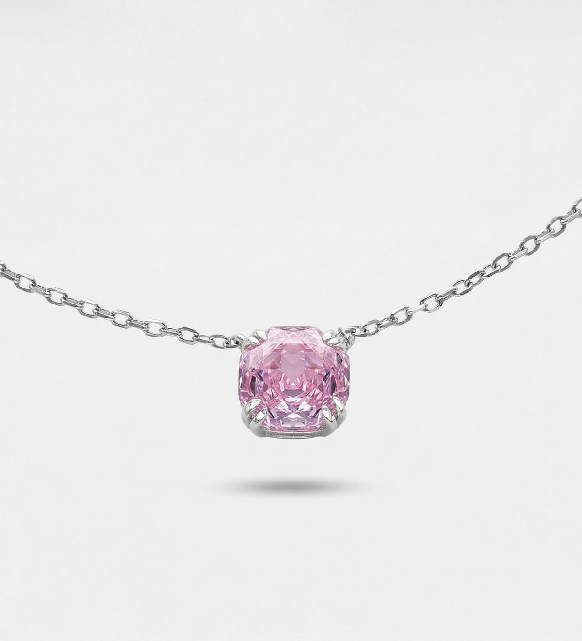 Blushing Rose Necklace in 925 Silver with High - Quality White and Pink Simulated Diamonds - Ash & Harry