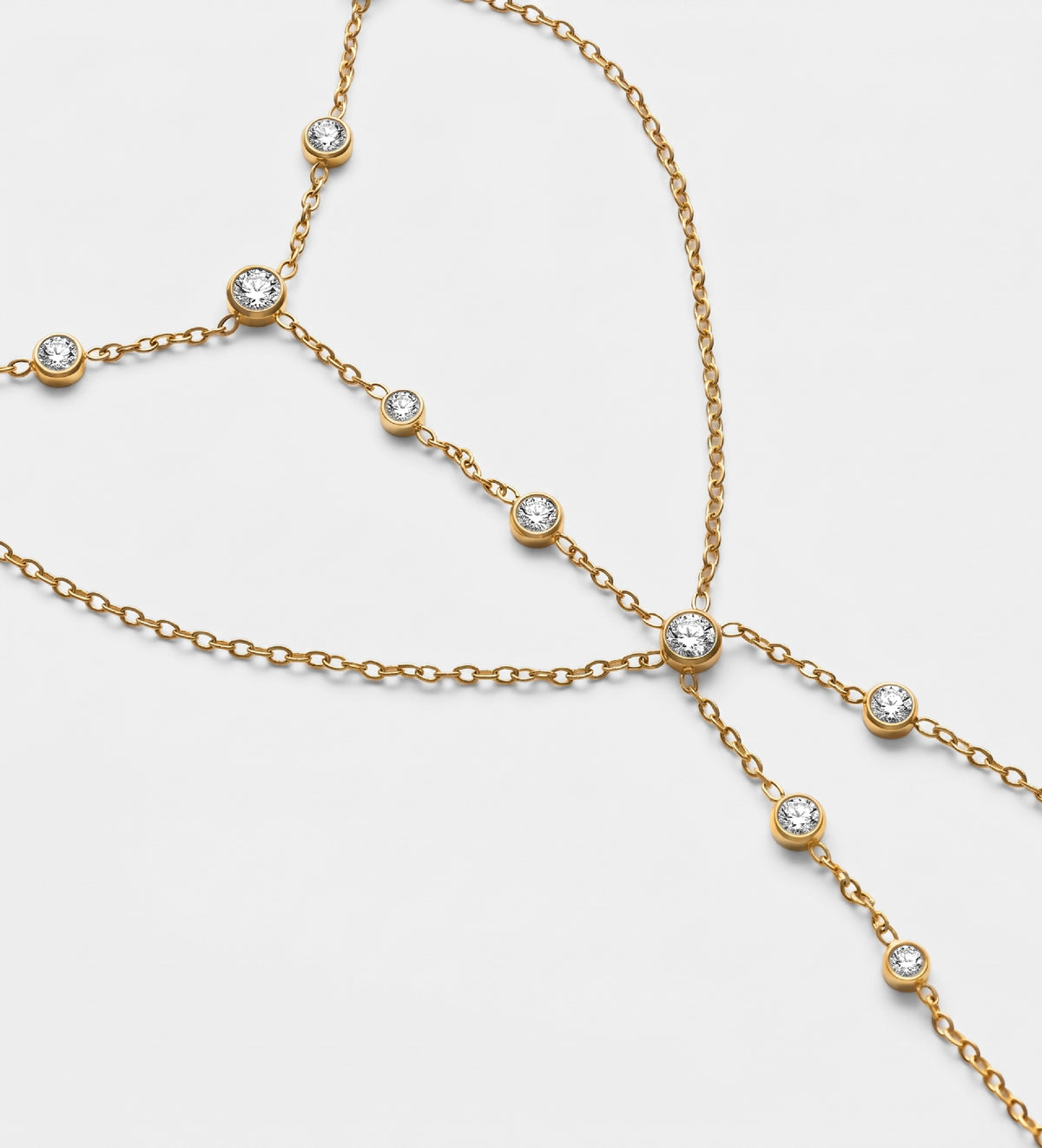 Boho Lines Hand Chain in Gold With High Quality Simulated Diamonds - Ash & Harry