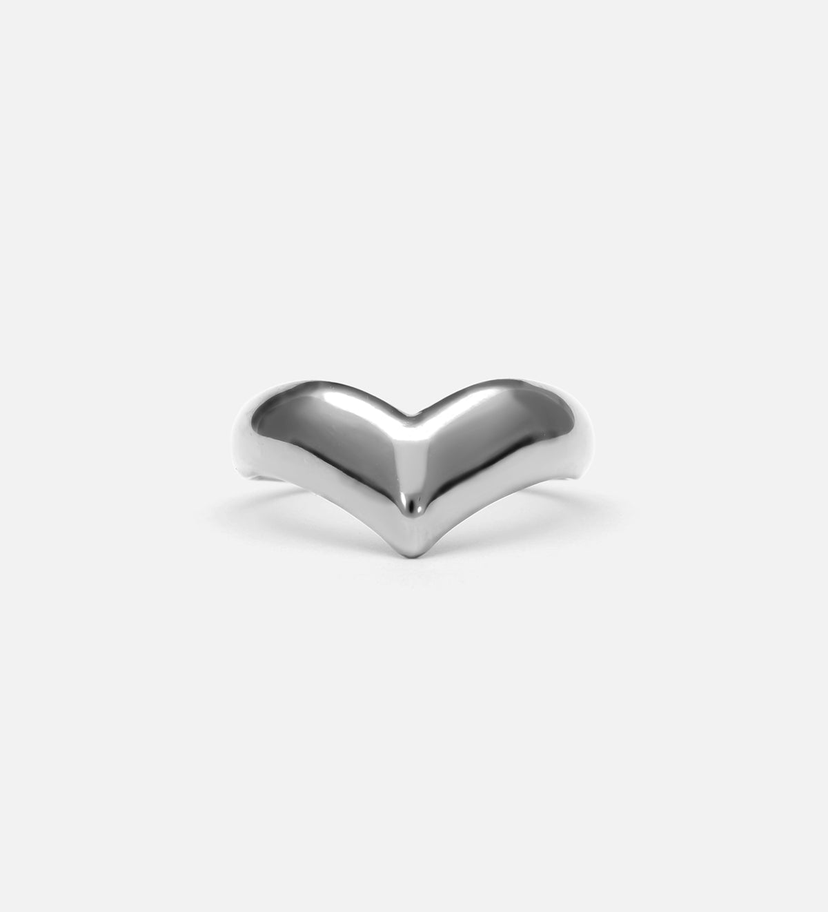 Bold Chevron Ring in Rhodium Plating - Ash & Harry
