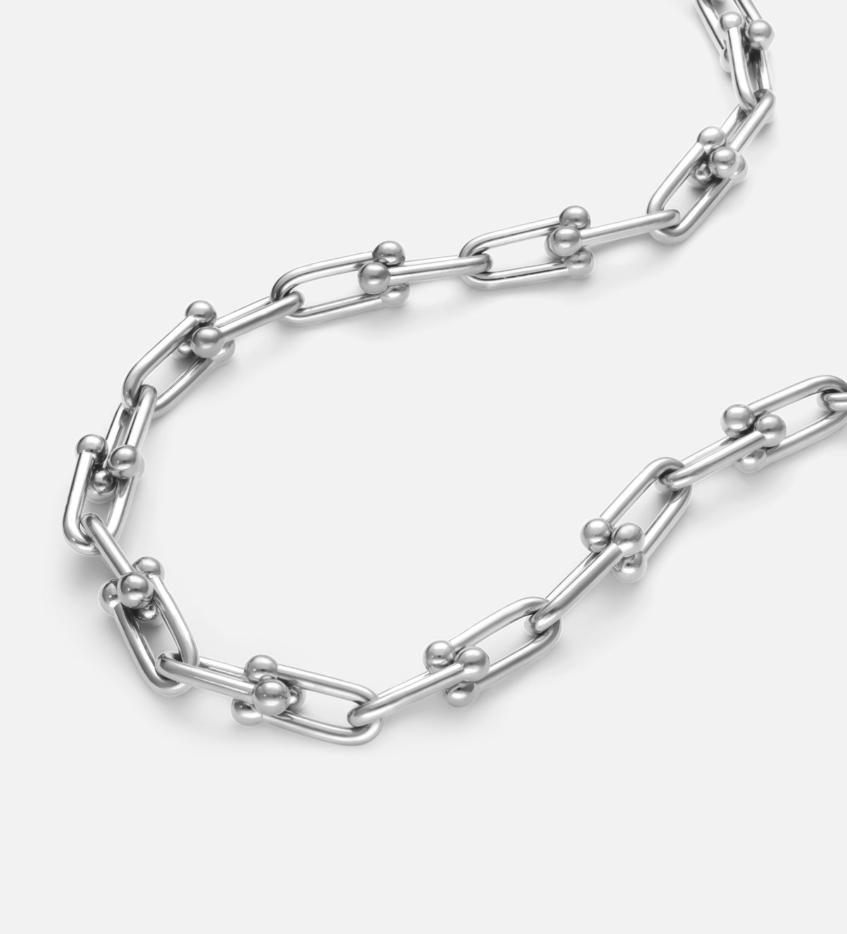 Bold Orb Linked Chain Necklace in Silver - Ash & Harry