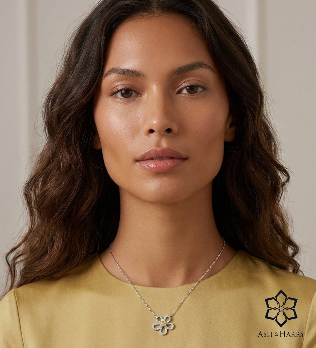 Canary Bloom Pendant in 925 Silver with High Quality Simulated White and Crafted Canary Diamond - Ash & Harry
