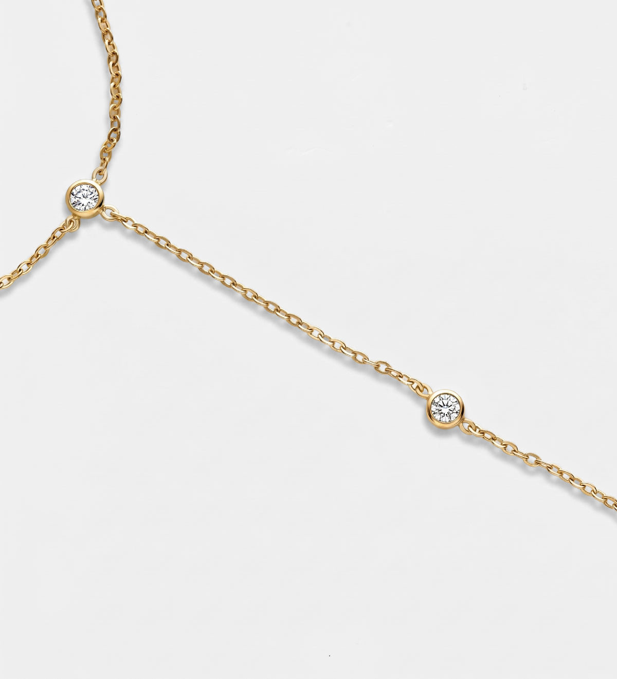 Crystal Link Hand Chain in Gold With High Quality Simulated Diamonds - Ash & Harry