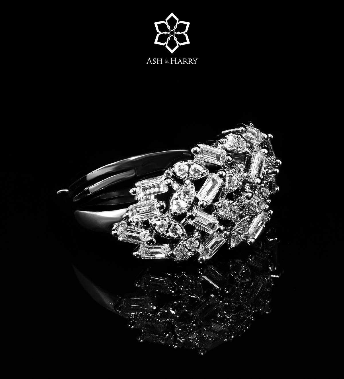 Danya Pure White Luxury Bridal Set in High Quality Simulated Diamonds Rhodium Plated - Ash & Harry