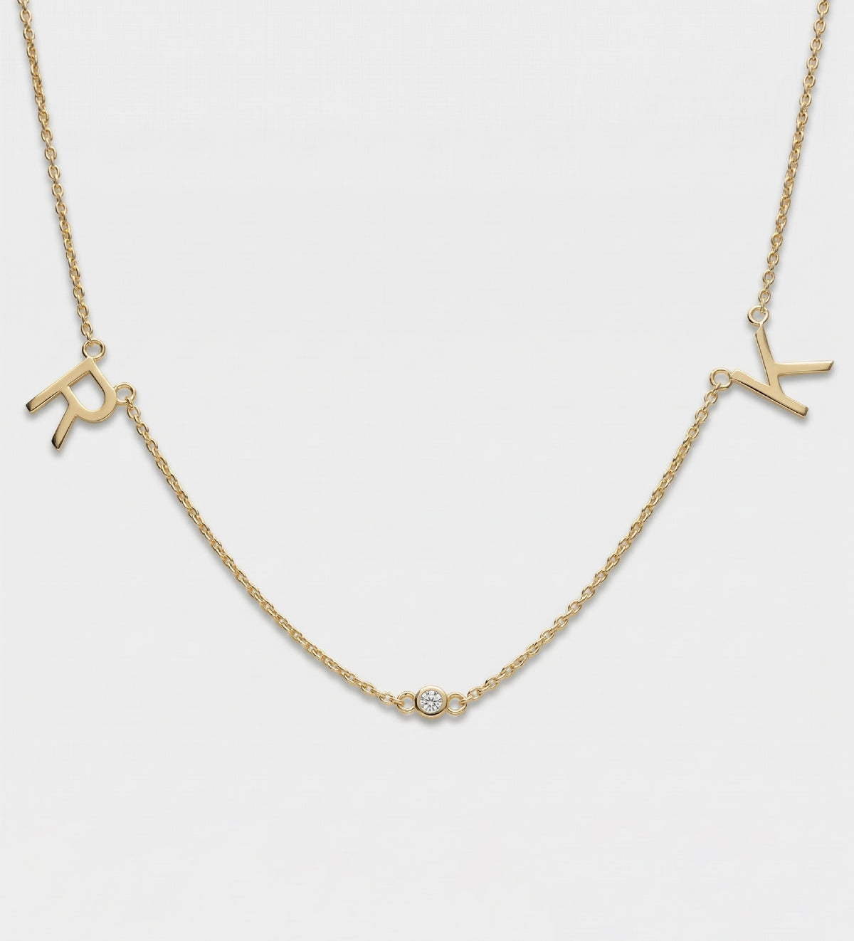 Eden Initial Necklace With Lab Diamond in 18K Gold Plating on 925 Silver - Ash & Harry