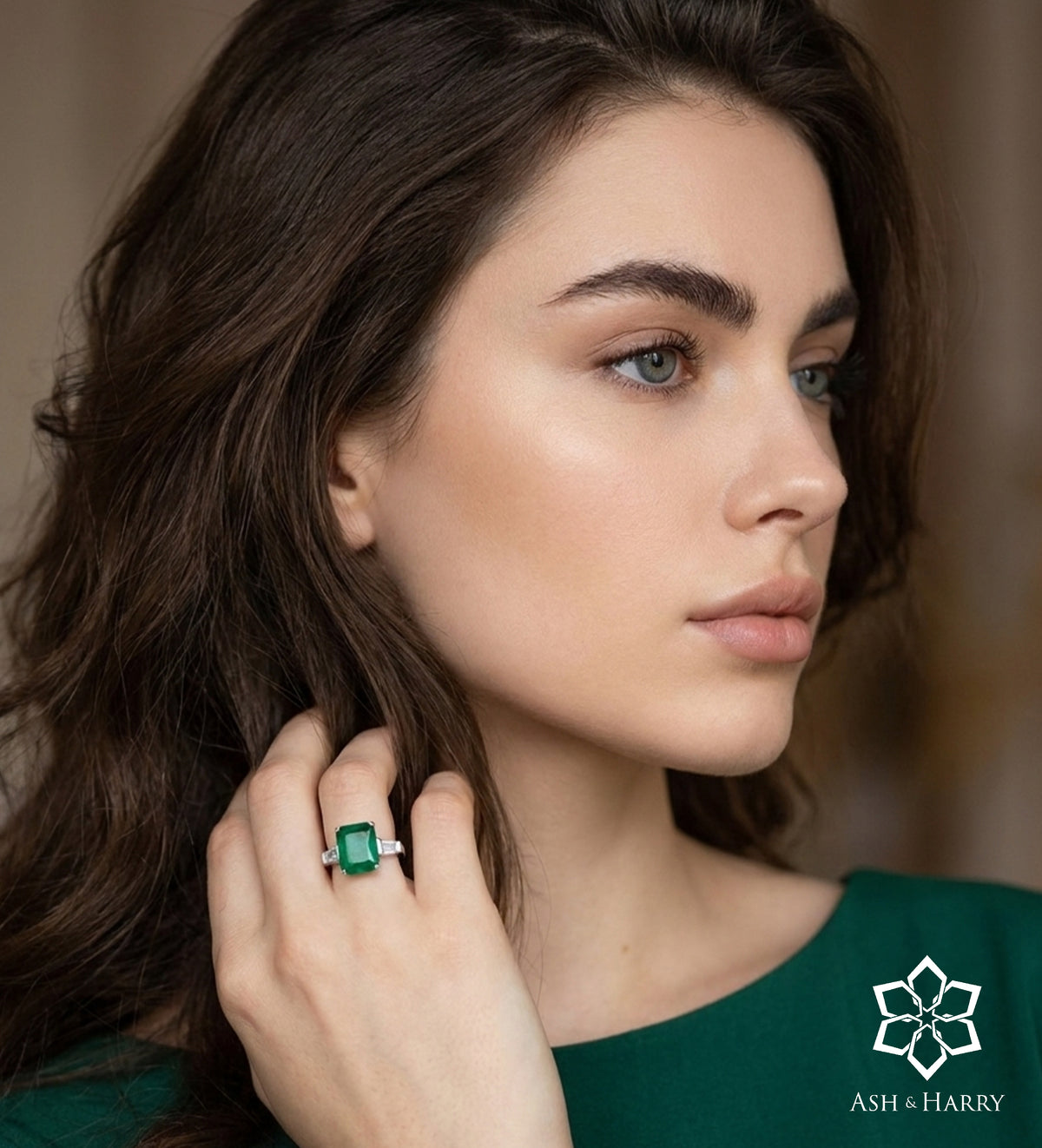 Emerald Baguette Ring In 925 Silver High Quality Simulated Diamonds - Ash & Harry