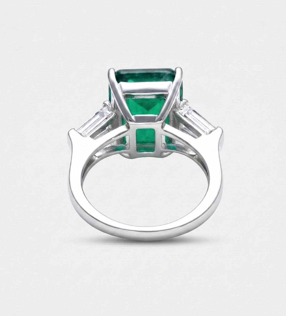 Emerald Baguette Ring In 925 Silver High Quality Simulated Diamonds - Ash & Harry