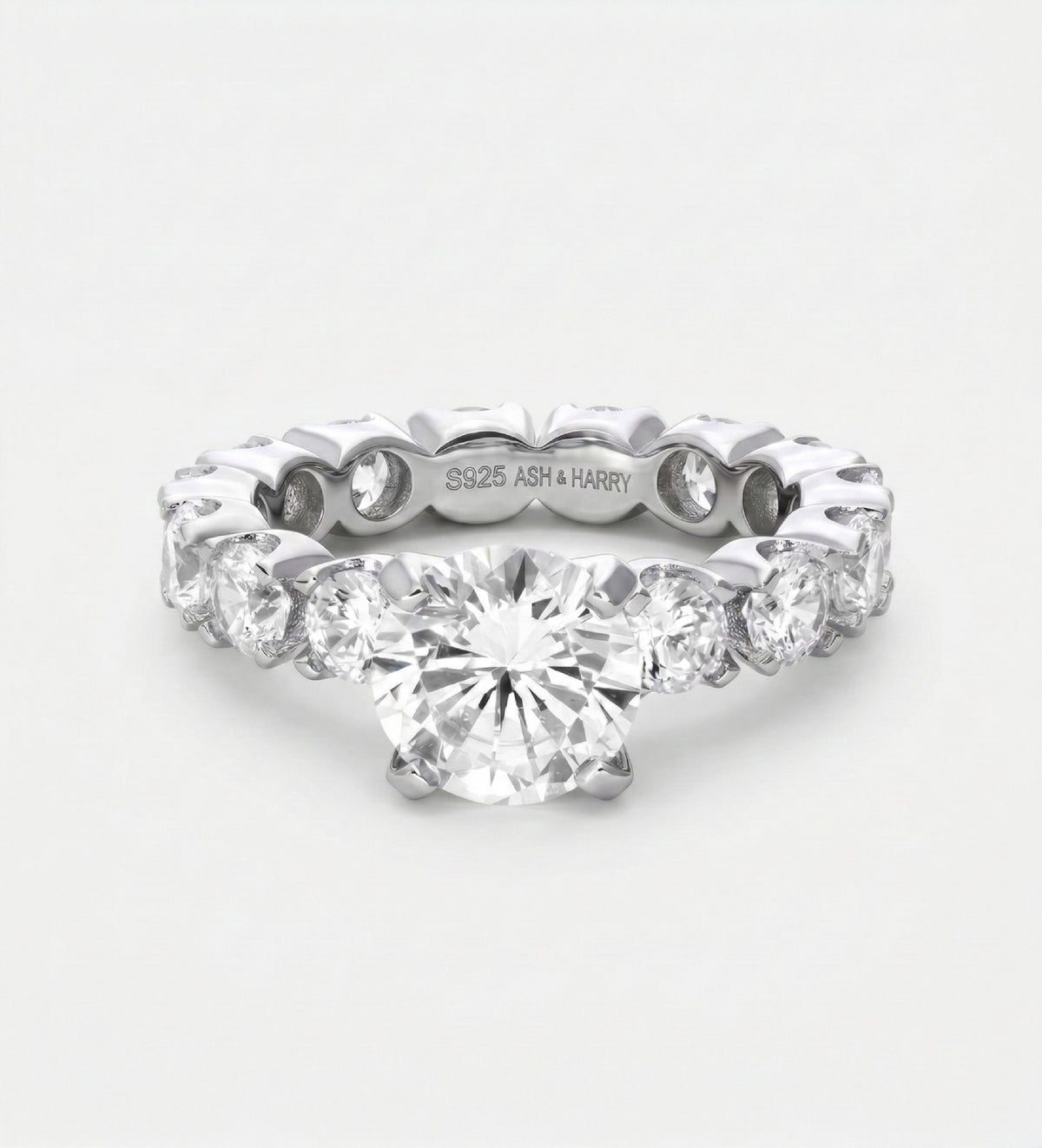 Eternal Solitaire Ring in 925 Silver with High Quality Simulated Diamonds - Ash & Harry