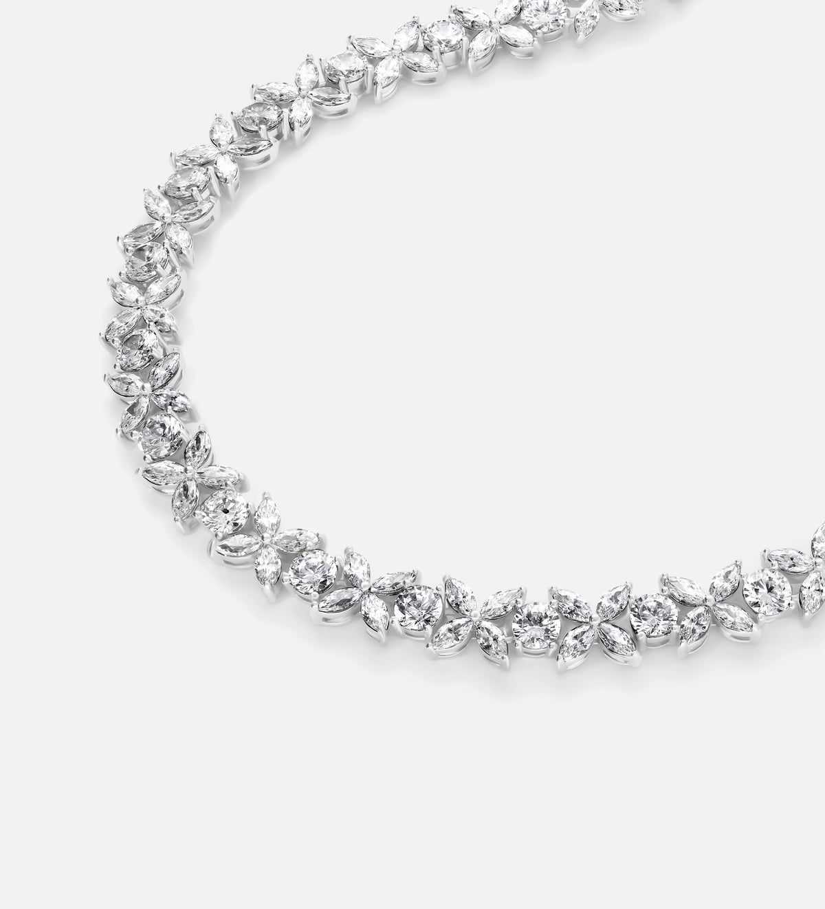Floral Cluster Tennis Necklace - Ash & Harry