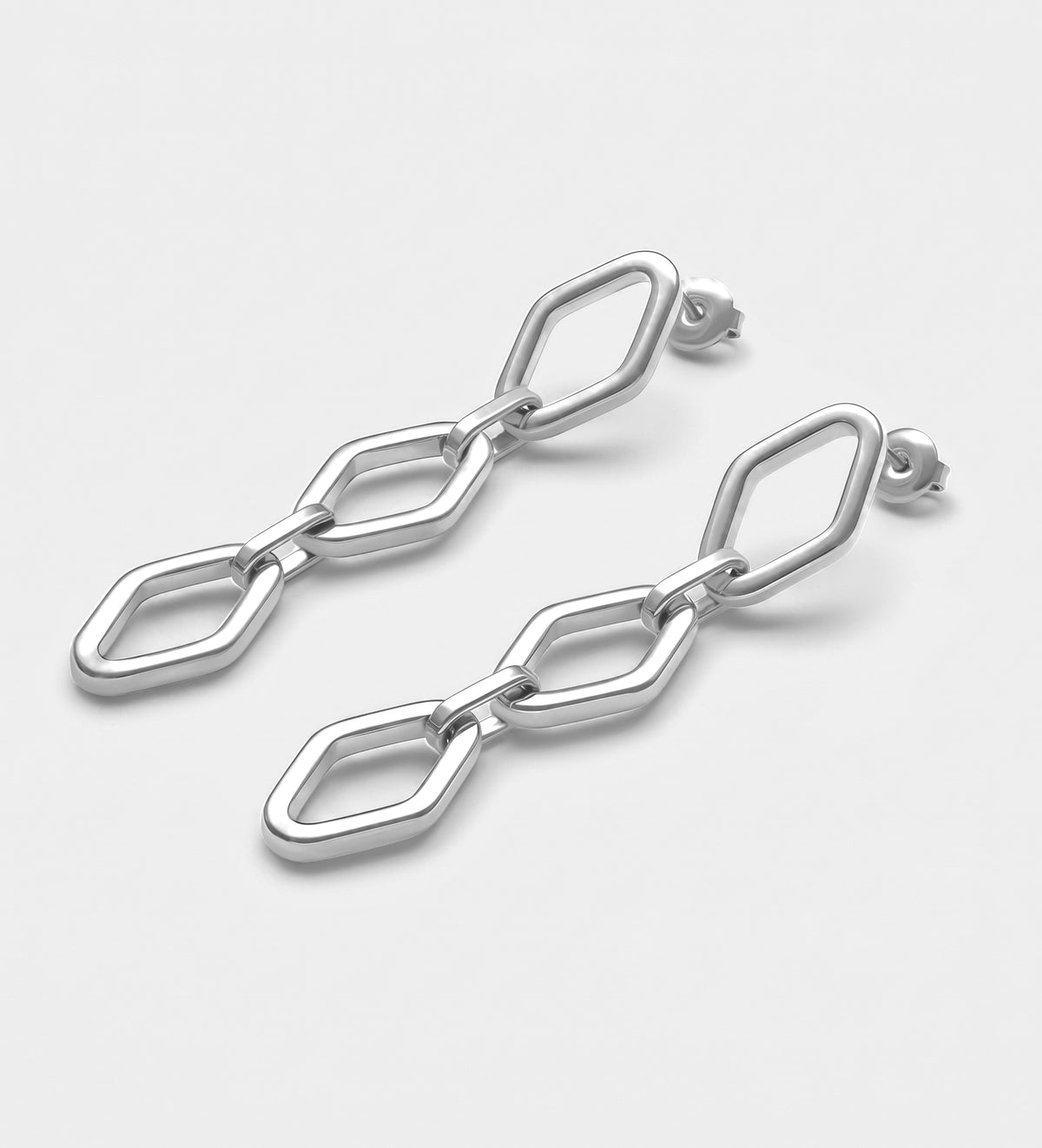 Geo Drop Earrings in Silver - Ash & Harry