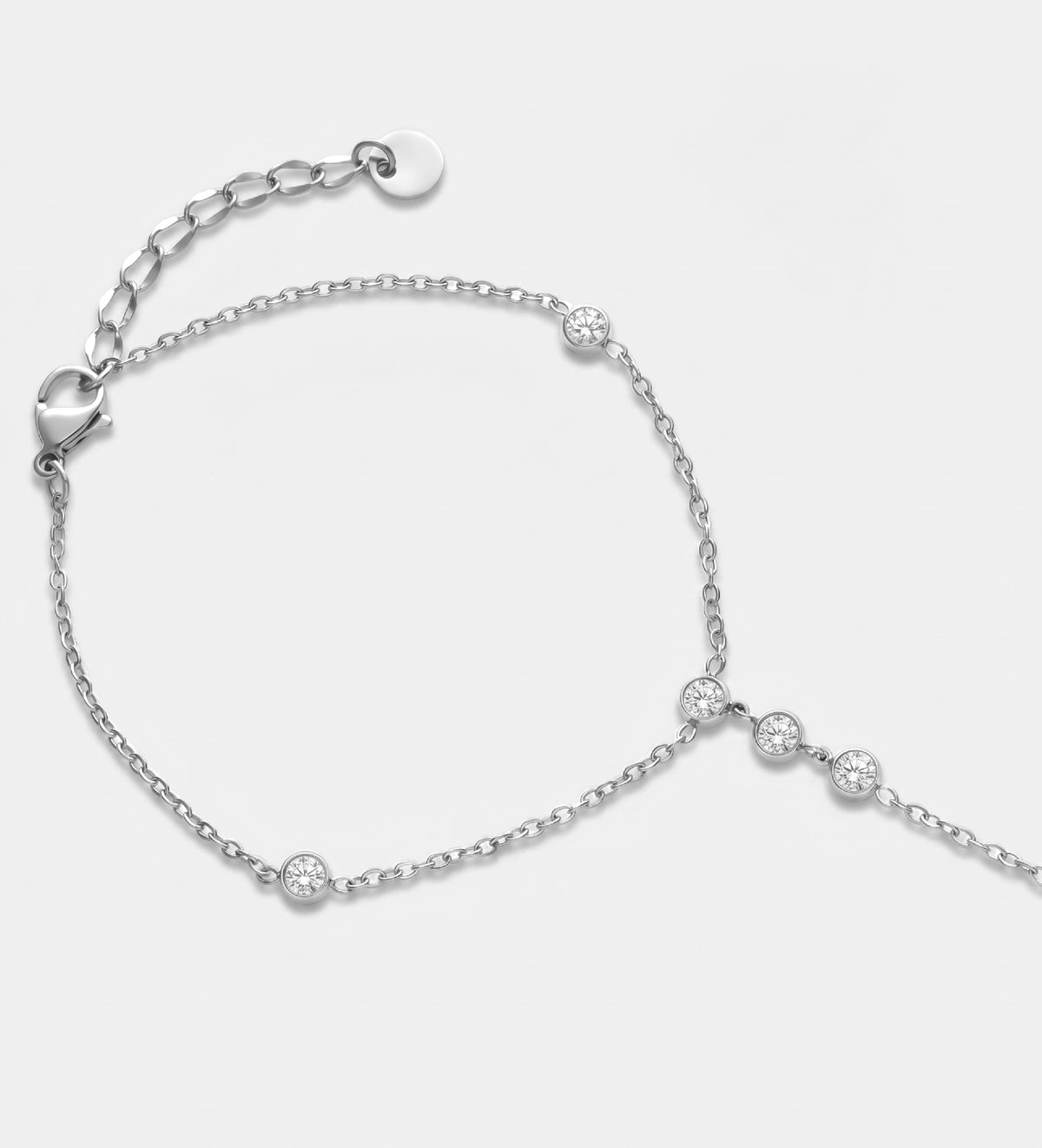 Glow Drop Hand Chain in Silver - Ash & Harry