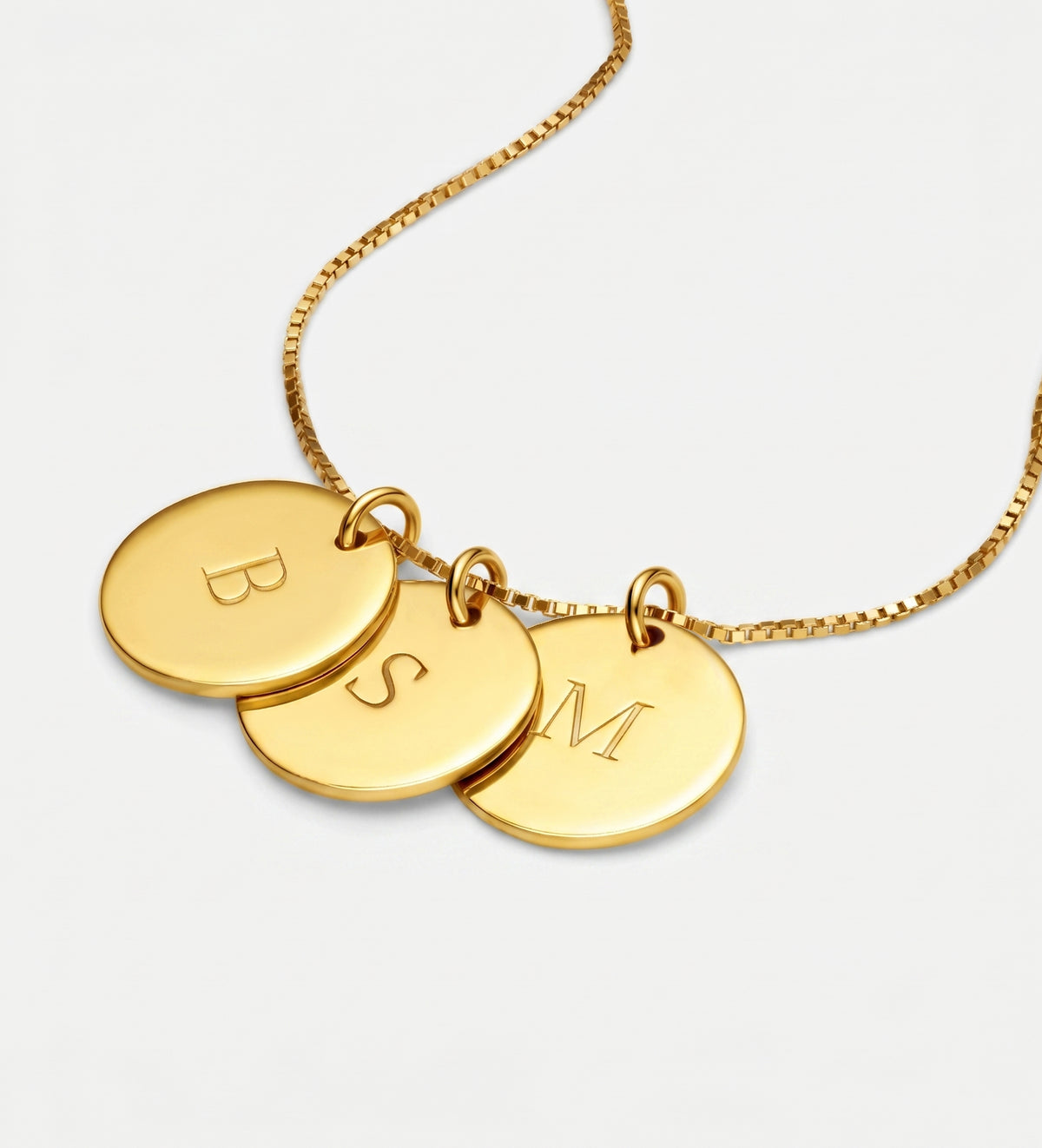 Initial Disc Necklace in 18K Gold Plating on 925 Silver - Ash & Harry