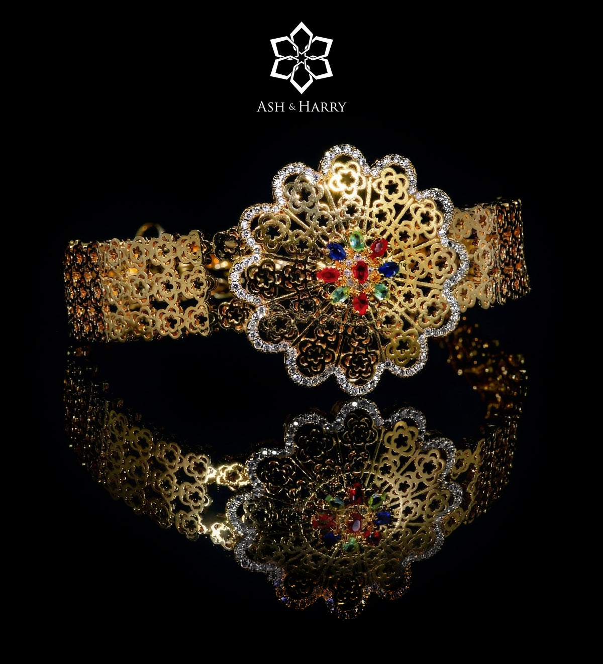 Jihan Golden Luxury Bridal Full Set with High Quality Zircon Stones and 18K Gold Plated - Ash & Harry