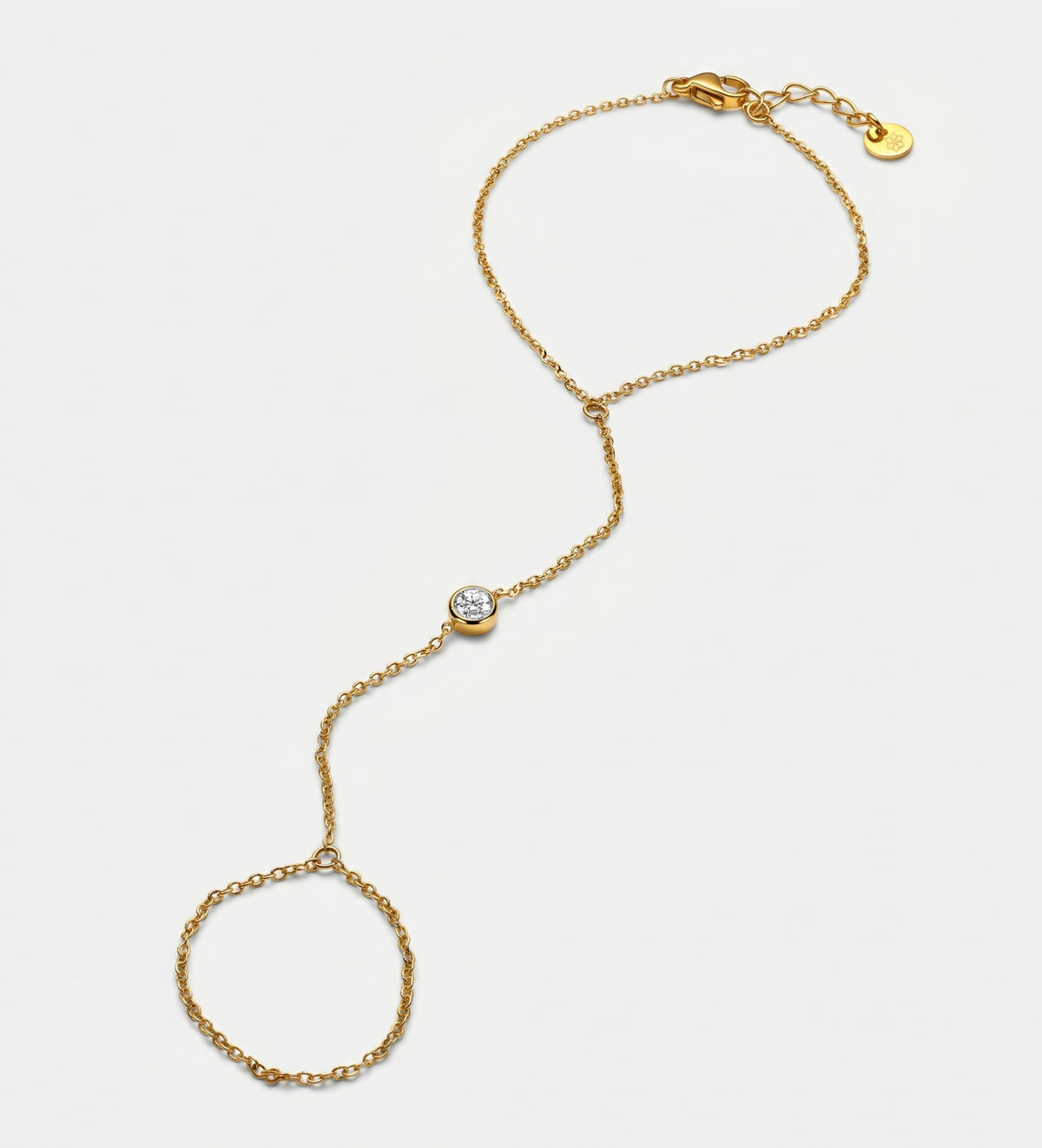 Lumi Dot Hand Chain Gold With High Quality Simulated Diamonds - Ash & Harry