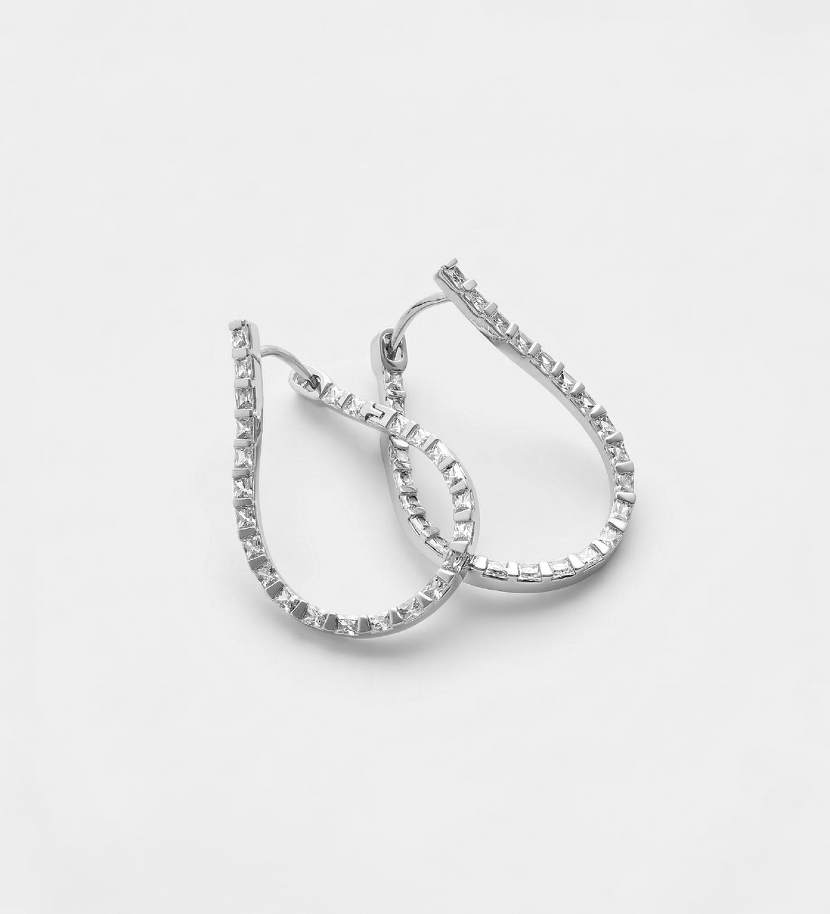 Minimalist Twisted Hoops With High Quality Simulated Diamonds - Ash & Harry