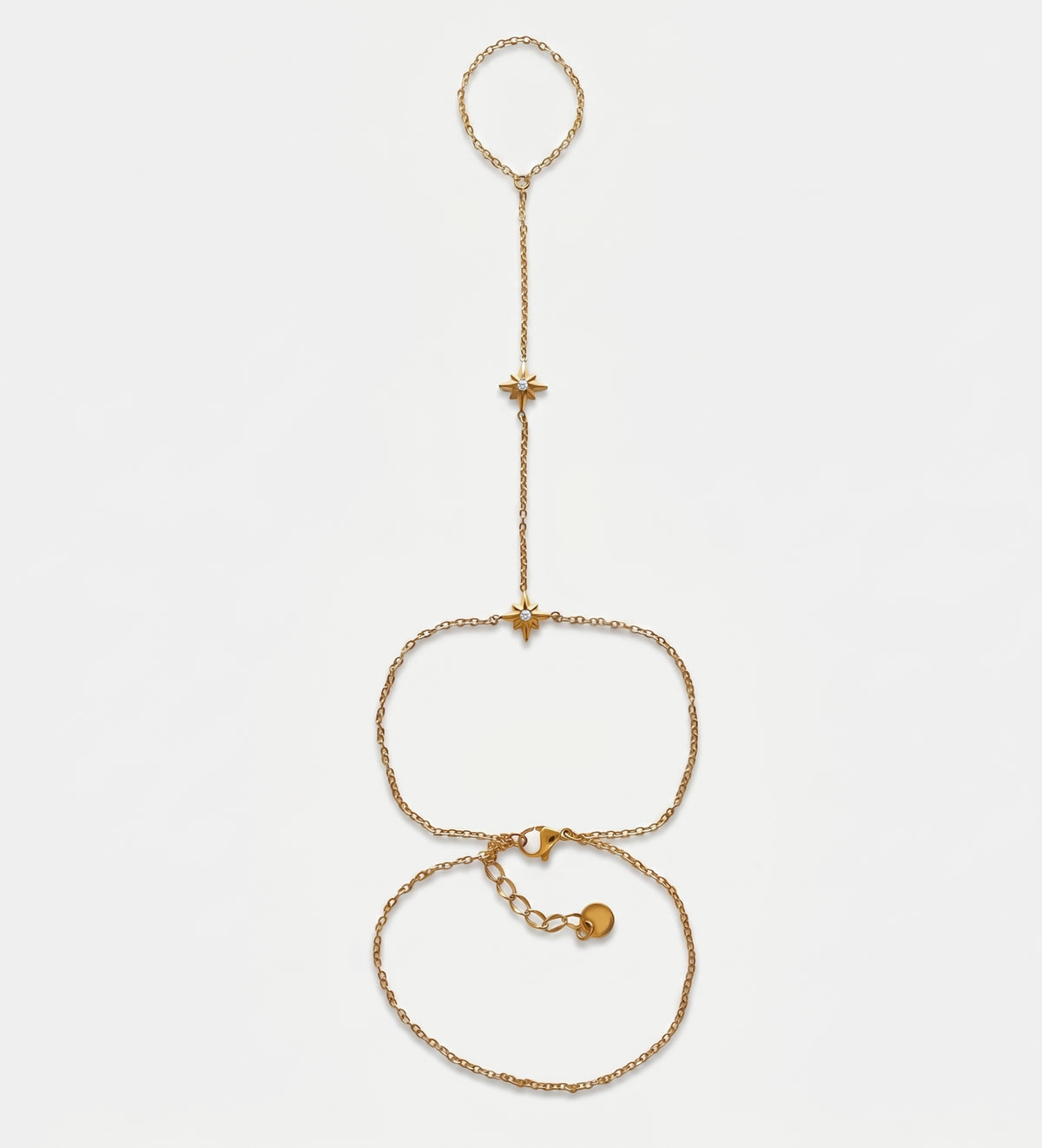 Najma Hand Chain in Gold With High Quality Simulated Diamonds - Ash & Harry