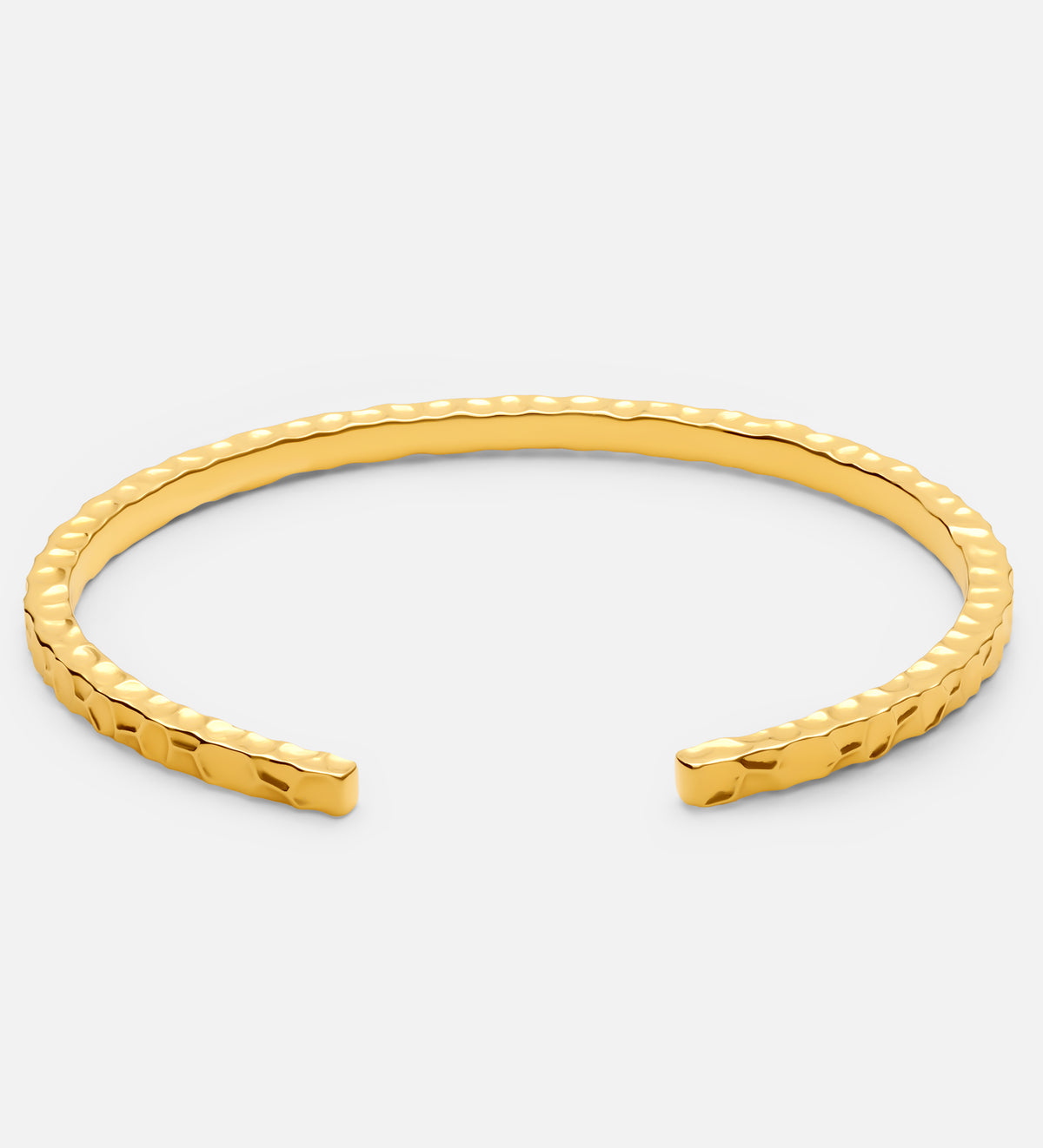 Artisan Hammered Cuff Bracelet in 18k Gold Plating on 925 Silver - Ash & Harry