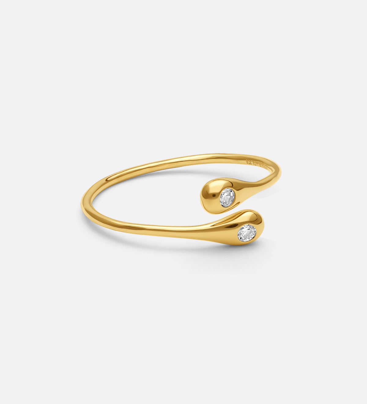 Dew Drops Open Ring in 18k Gold Plating on 925 Silver - Ash & Harry