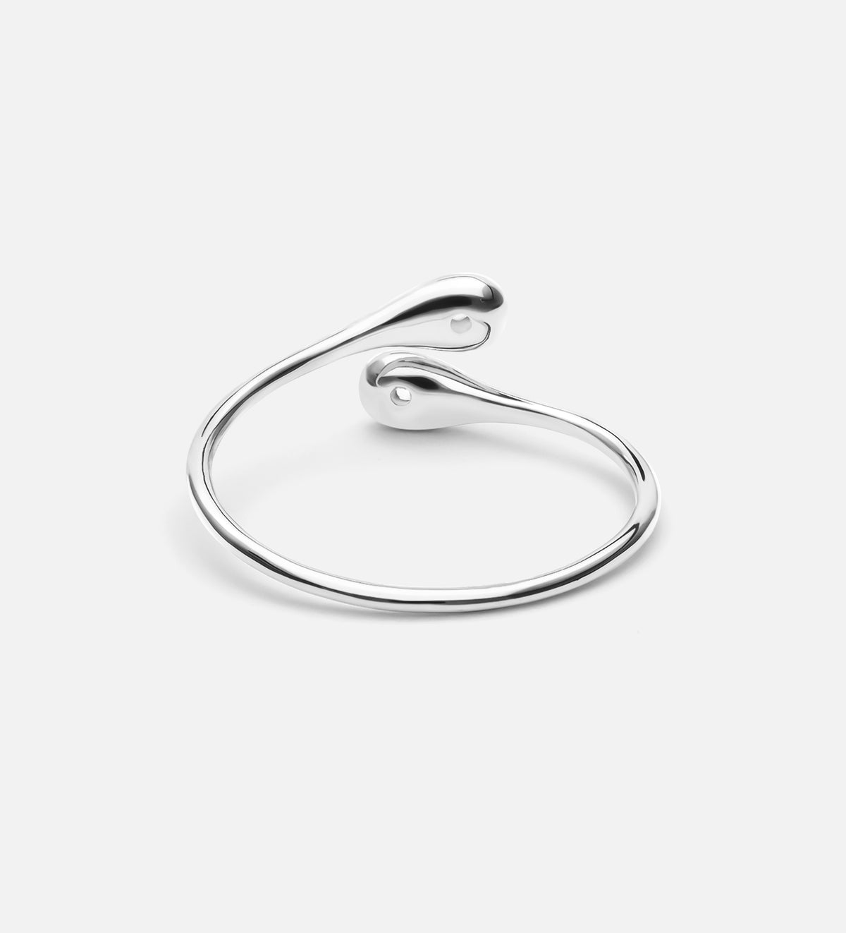 Dew Drops Open Ring in Rhodium Plating on 925 Silver - Ash & Harry
