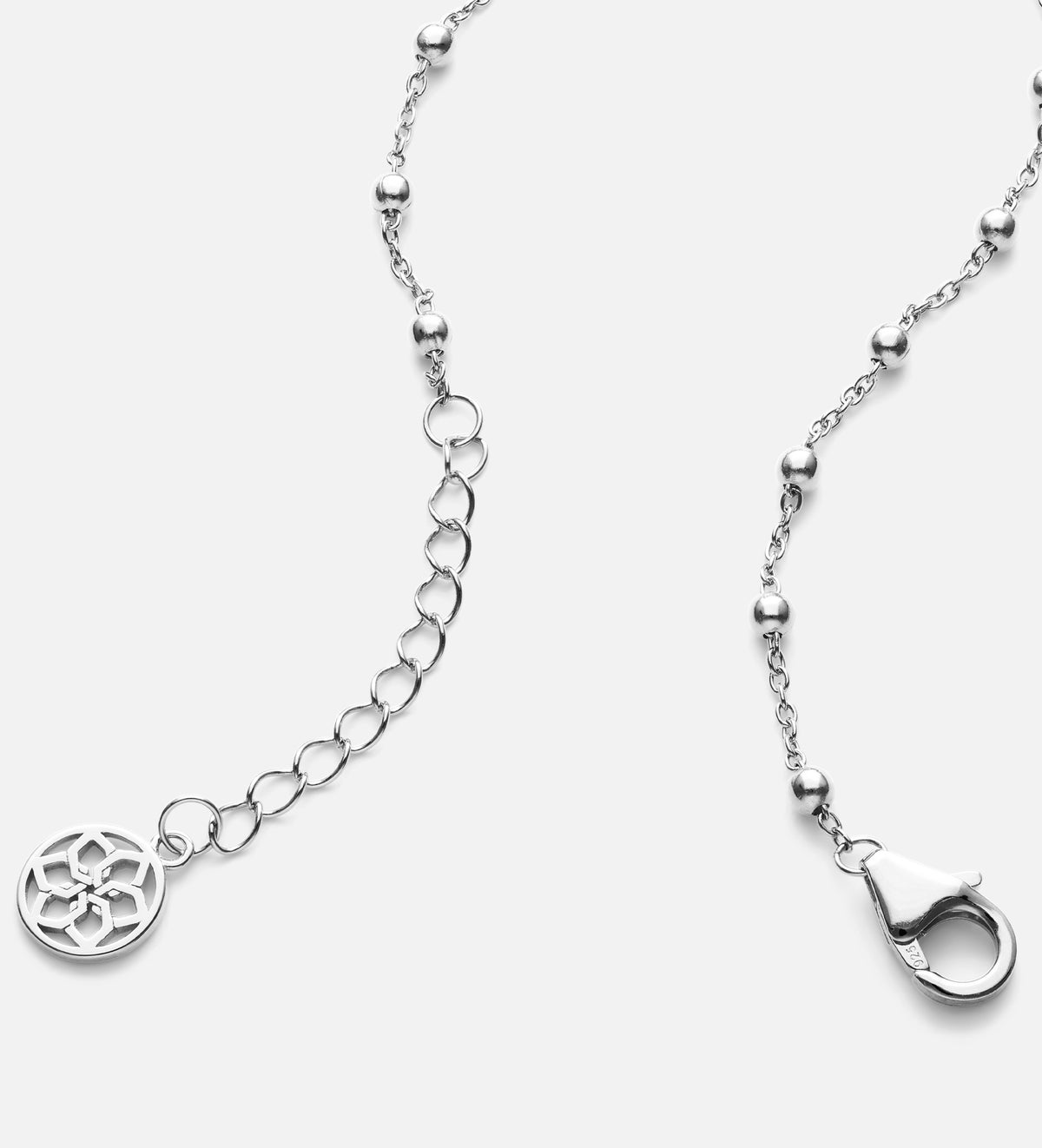 Dotted Chain Bracelet in Rhodium Plating on 925 Silver - Ash & Harry
