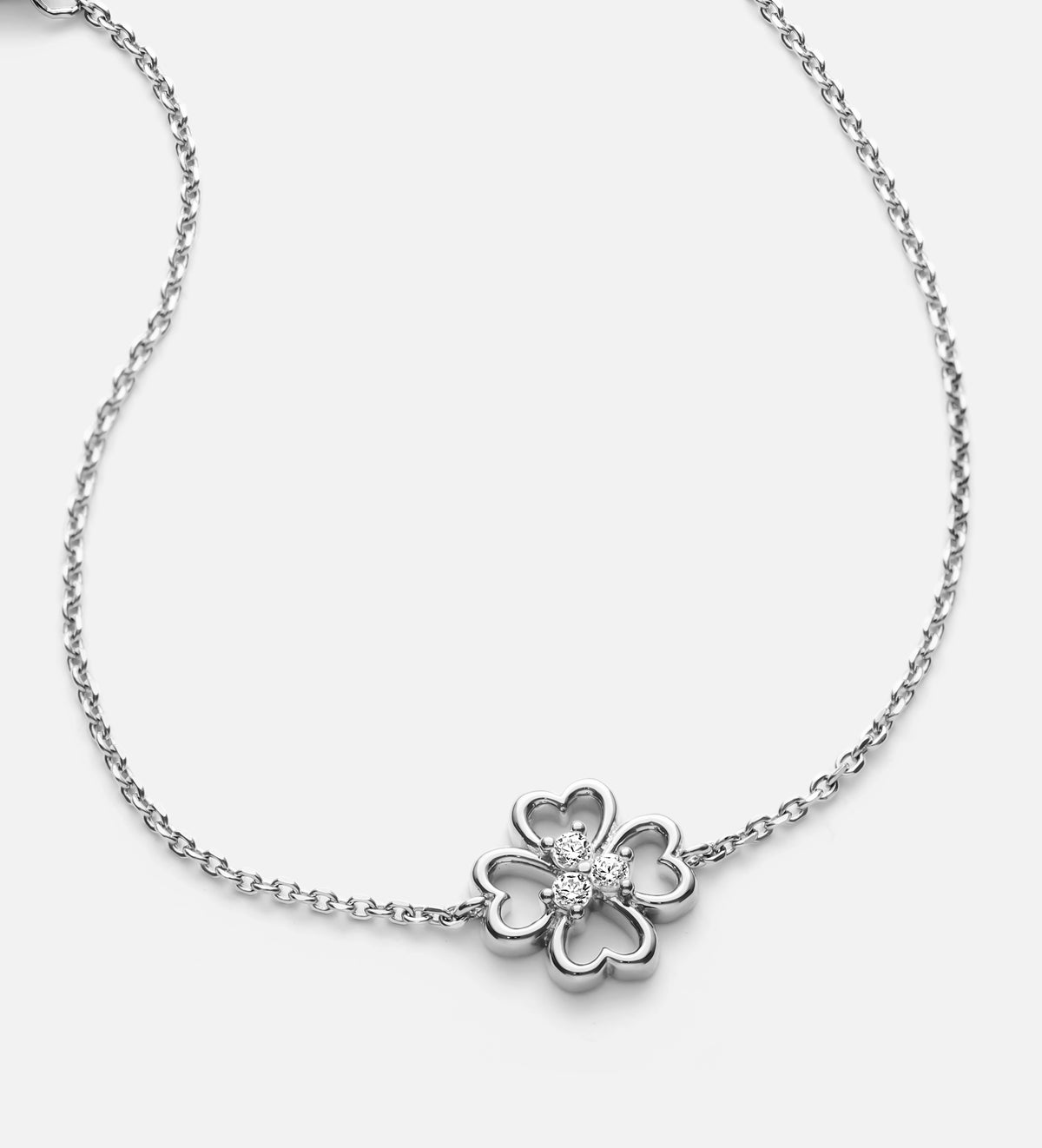 Lucky Clover Bracelet in Rhodium Plating on 925 Silver - Ash & Harry