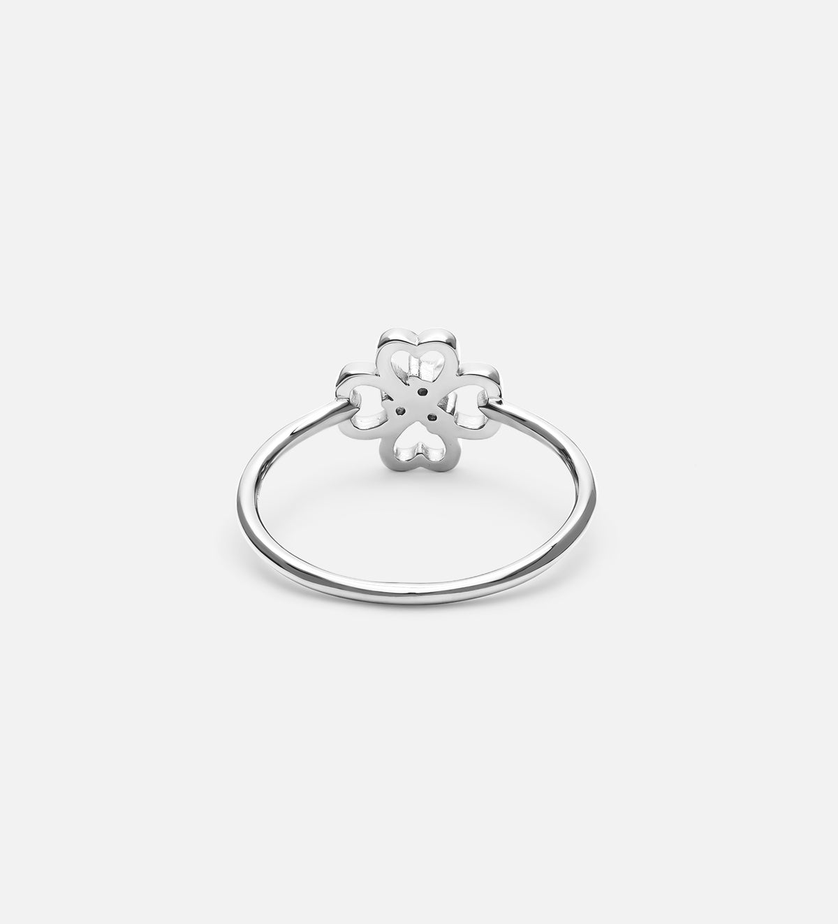 Lucky Clover Ring in Rhodium Plating on 925 Silver - Ash & Harry