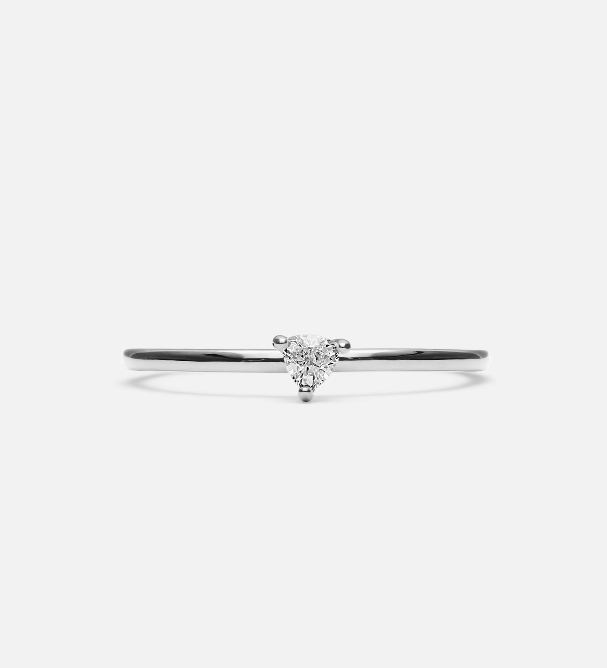 Luna Stacker Ring in Rhodium Plating on 925 Silver - Ash & Harry
