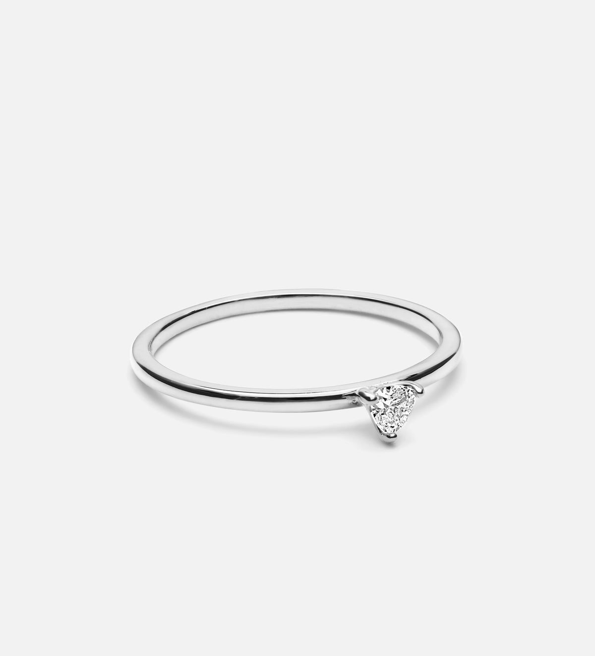 Luna Stacker Ring in Rhodium Plating on 925 Silver - Ash & Harry