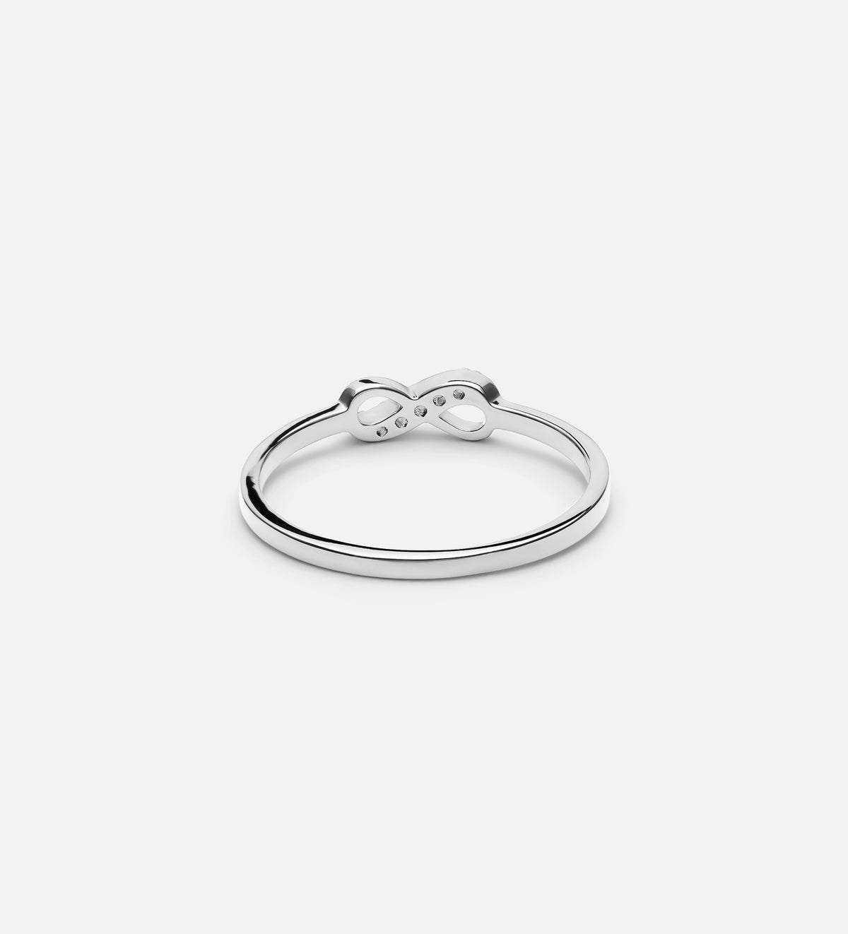 Mini Infinity Pave Ring in Rhodium Plating on 925 Silver - Ash & Harry