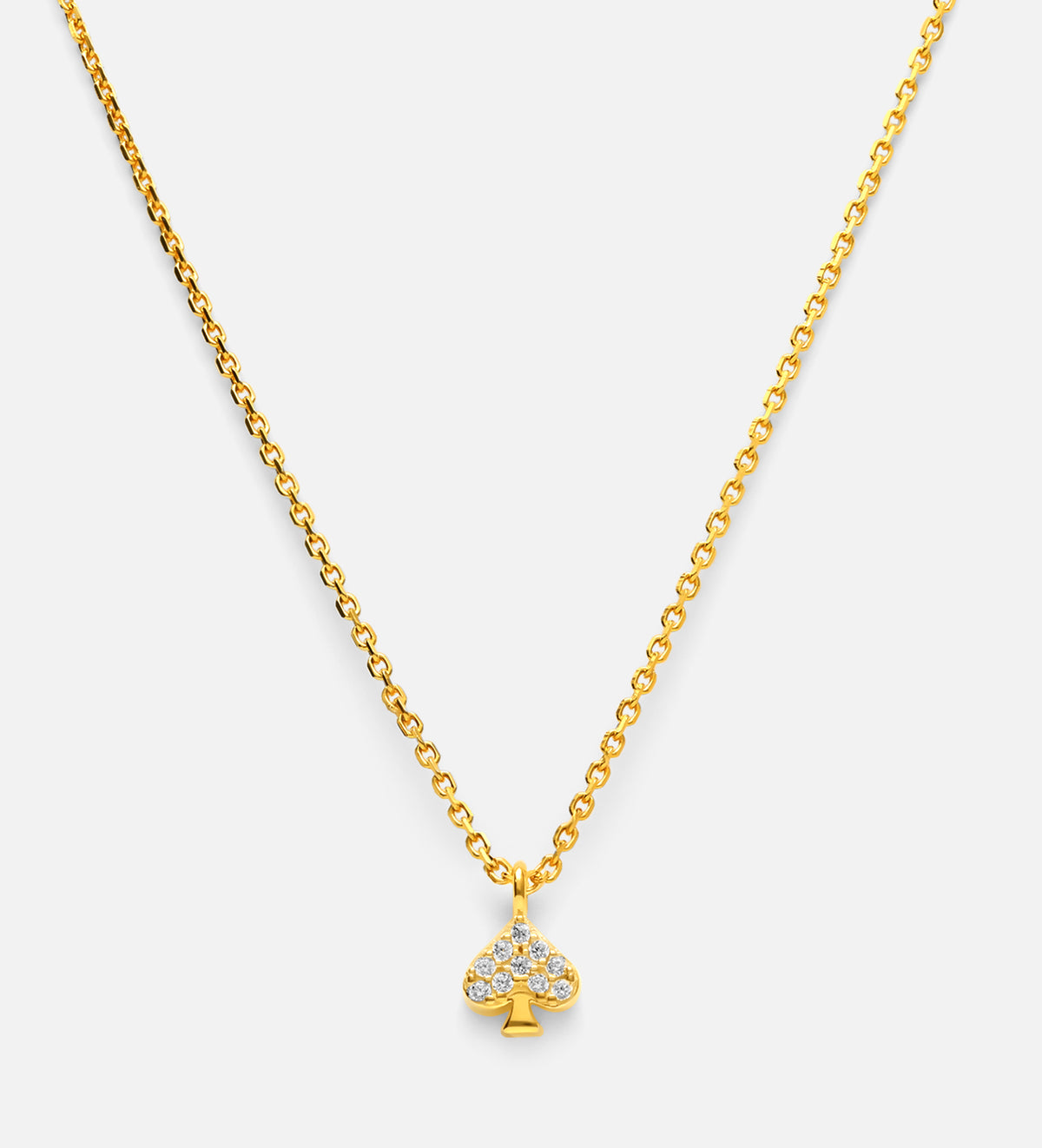 Pave Spade Necklace in 18k Gold Plating on 925 Silver - Ash & Harry