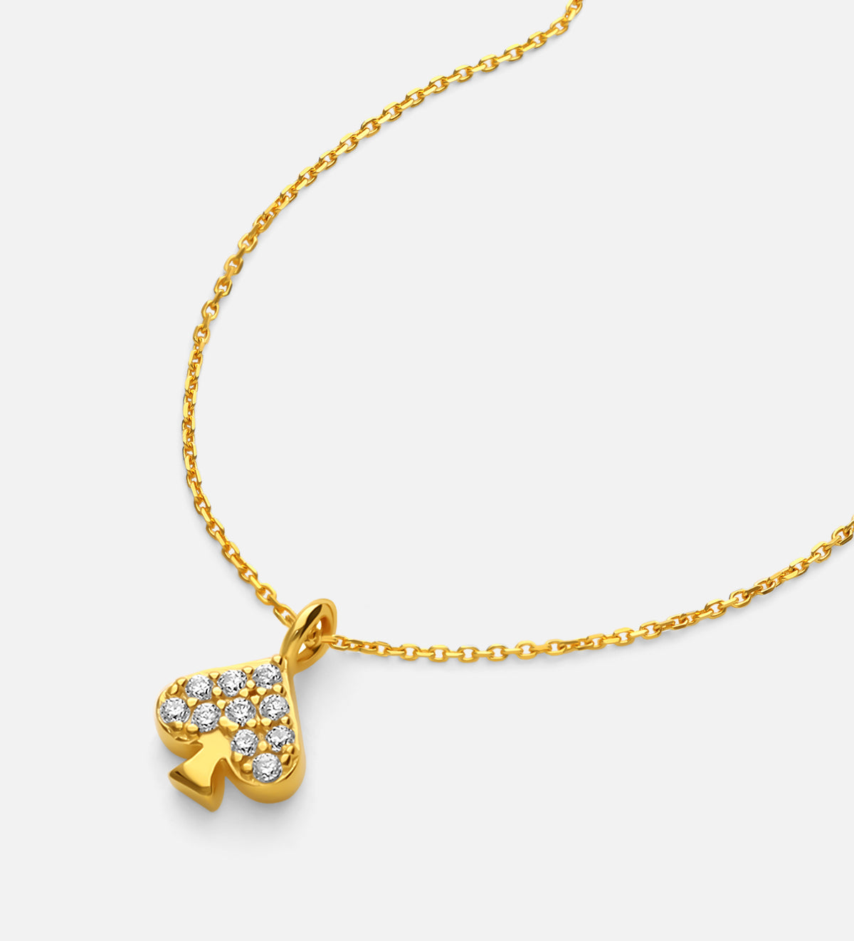 Pave Spade Necklace in 18k Gold Plating on 925 Silver - Ash & Harry