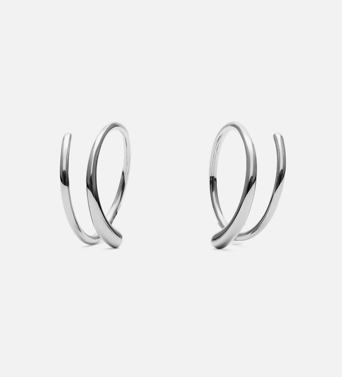 Spiral Hoops in Rhodium Plating on 925 Silver - Ash & Harry