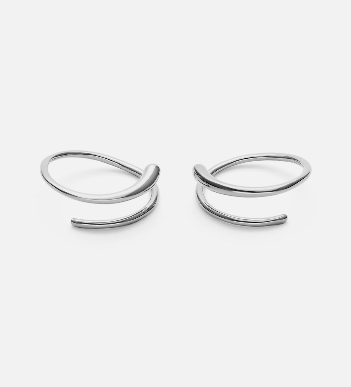 Spiral Hoops in Rhodium Plating on 925 Silver - Ash & Harry