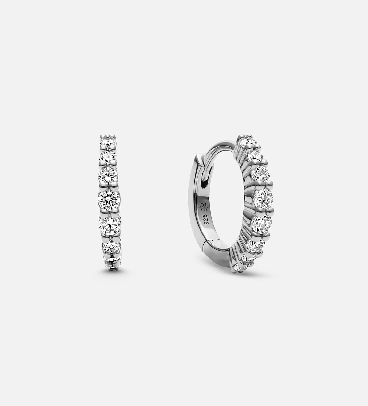 Stella Huggies in Rhodium Plating on 925 Silver - Ash & Harry