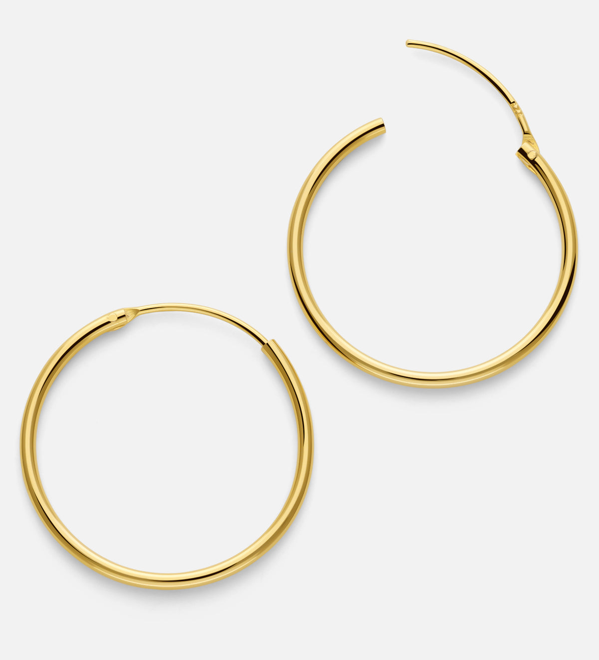 Thin Large Hoops in 18k Gold Plating on 925 Silver - Ash & Harry